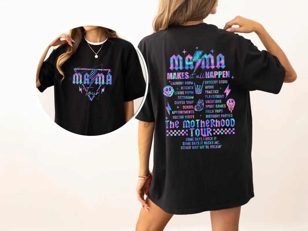 Motherhood Tour, Mama Concert Tee, Mother's Day, Lightening Bolt, Some Days I Rock It, Tshirt Comfort Colors T-Shirt sold by Refinery Number One