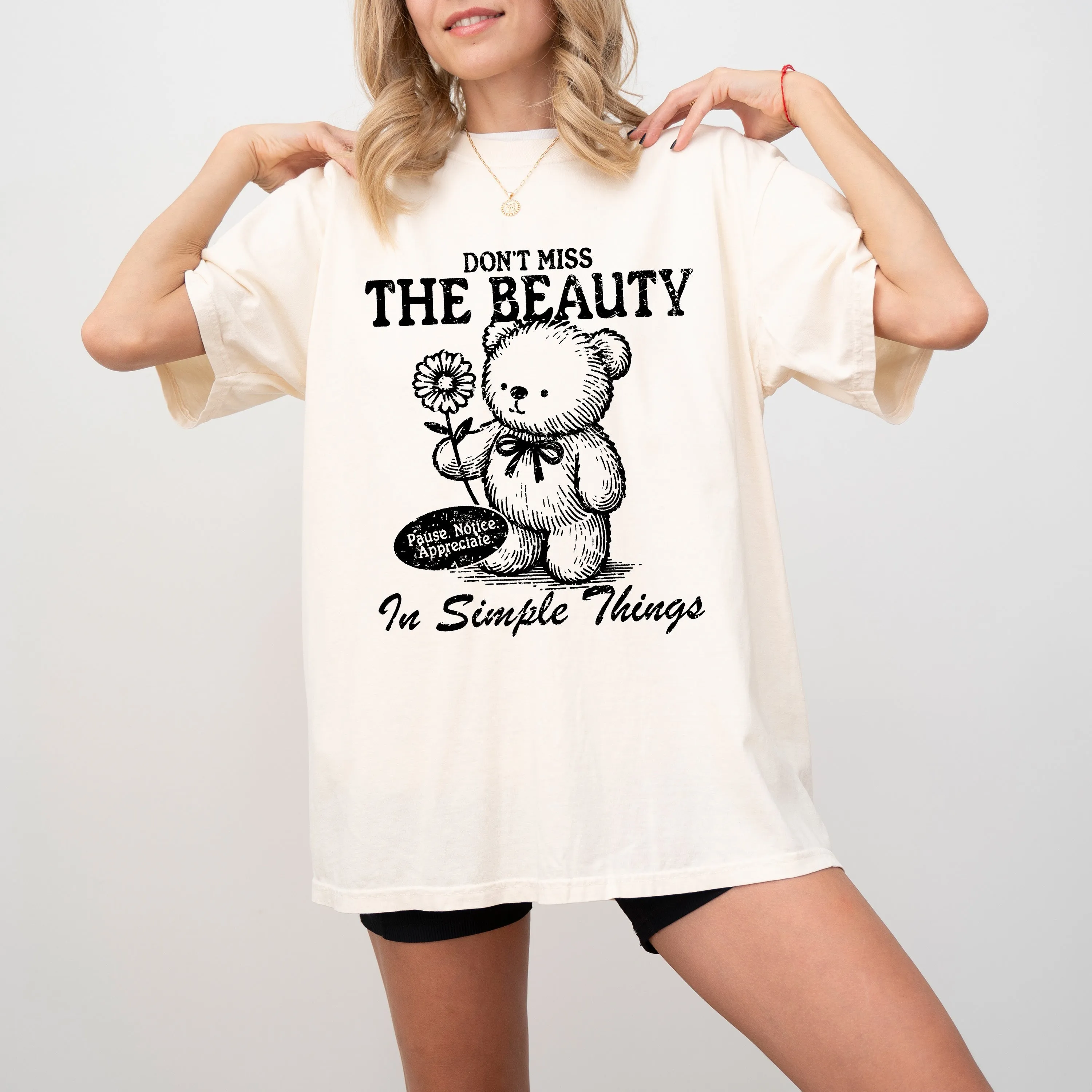 Simple Things, Beautiful, Teddy Bear, Mental Health, Meme, Aesthetic, Tshirt Comfort Colors T-Shirt sold by Refinery Number One product image thumbnail 2