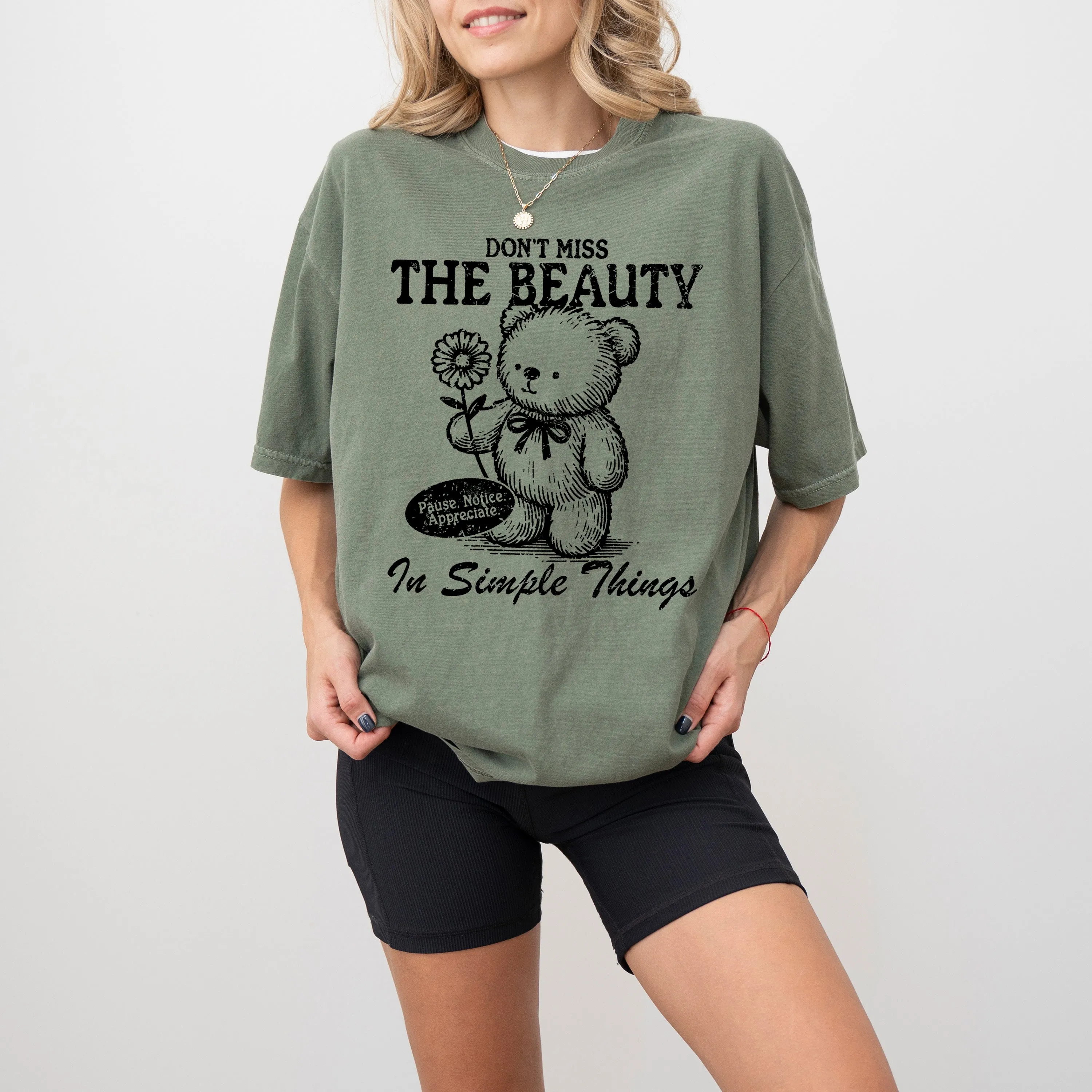 Simple Things, Beautiful, Teddy Bear, Mental Health, Meme, Aesthetic, Tshirt Comfort Colors T-Shirt sold by Refinery Number One product image thumbnail 5