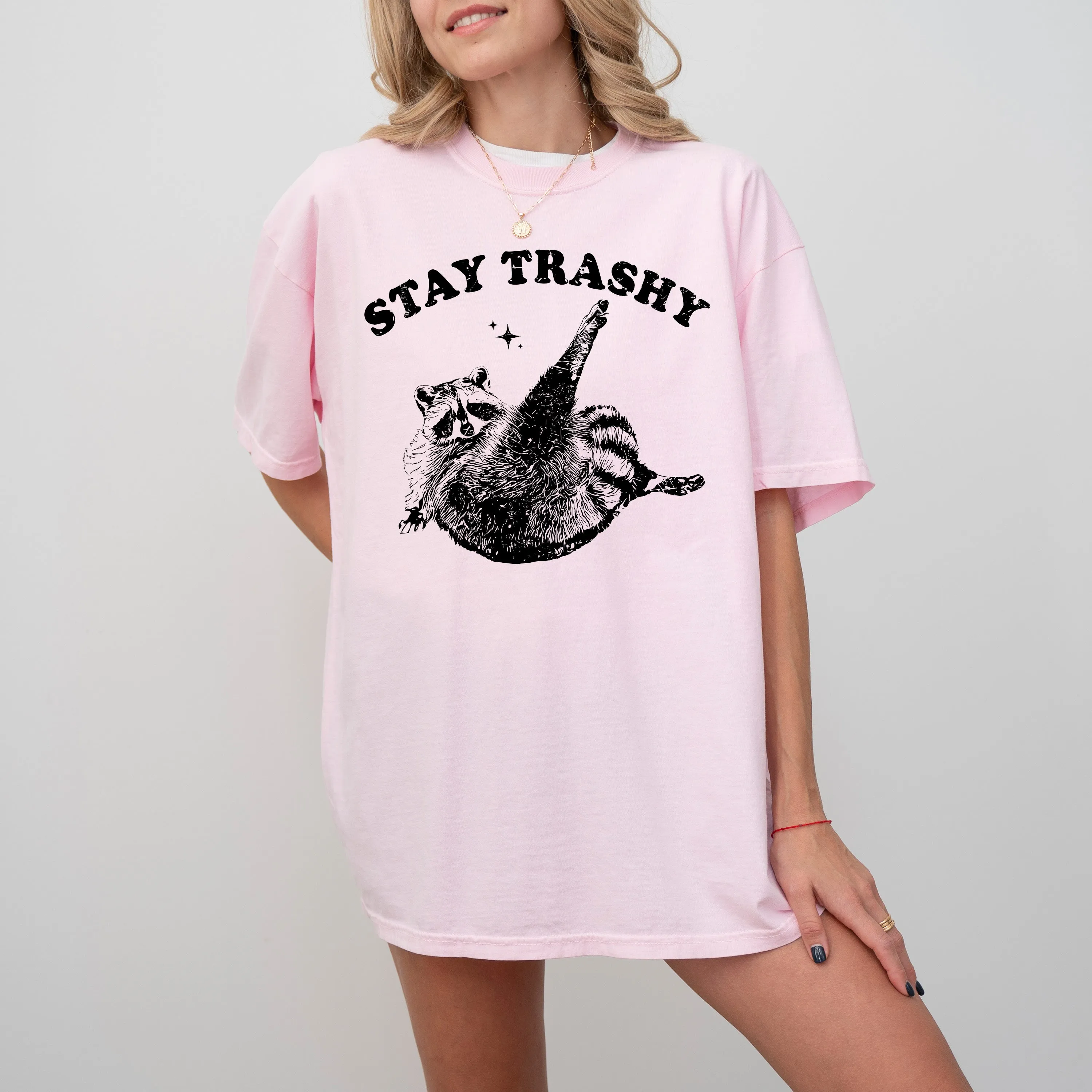 Stay Trashy, Raccoon, Aesthetic, Funny, Meme, Tshirt Comfort Colors T-Shirt sold by Refinery Number One product image thumbnail 3