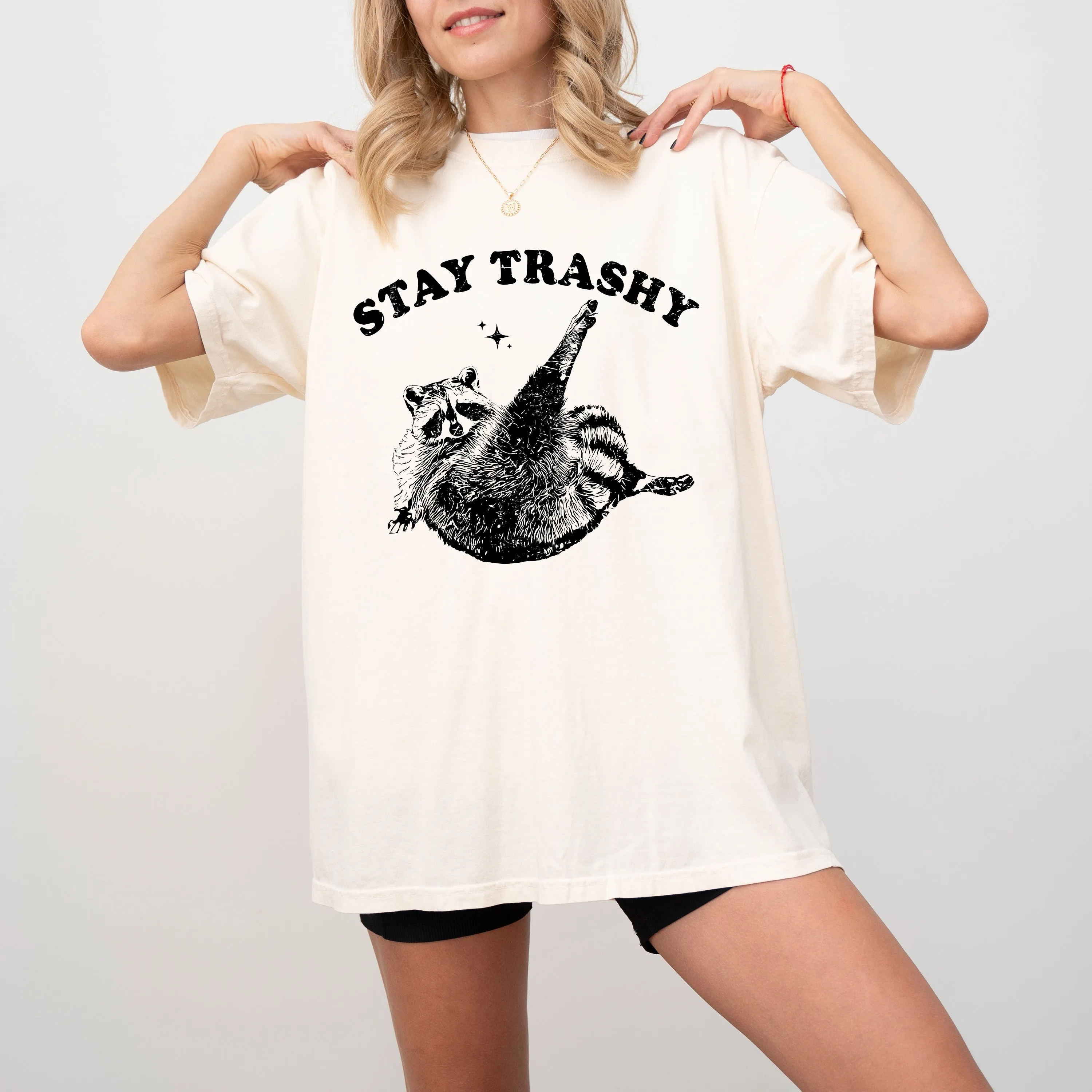 Stay Trashy, Raccoon, Aesthetic, Funny, Meme, Tshirt Comfort Colors T-Shirt sold by Refinery Number One product image thumbnail 2