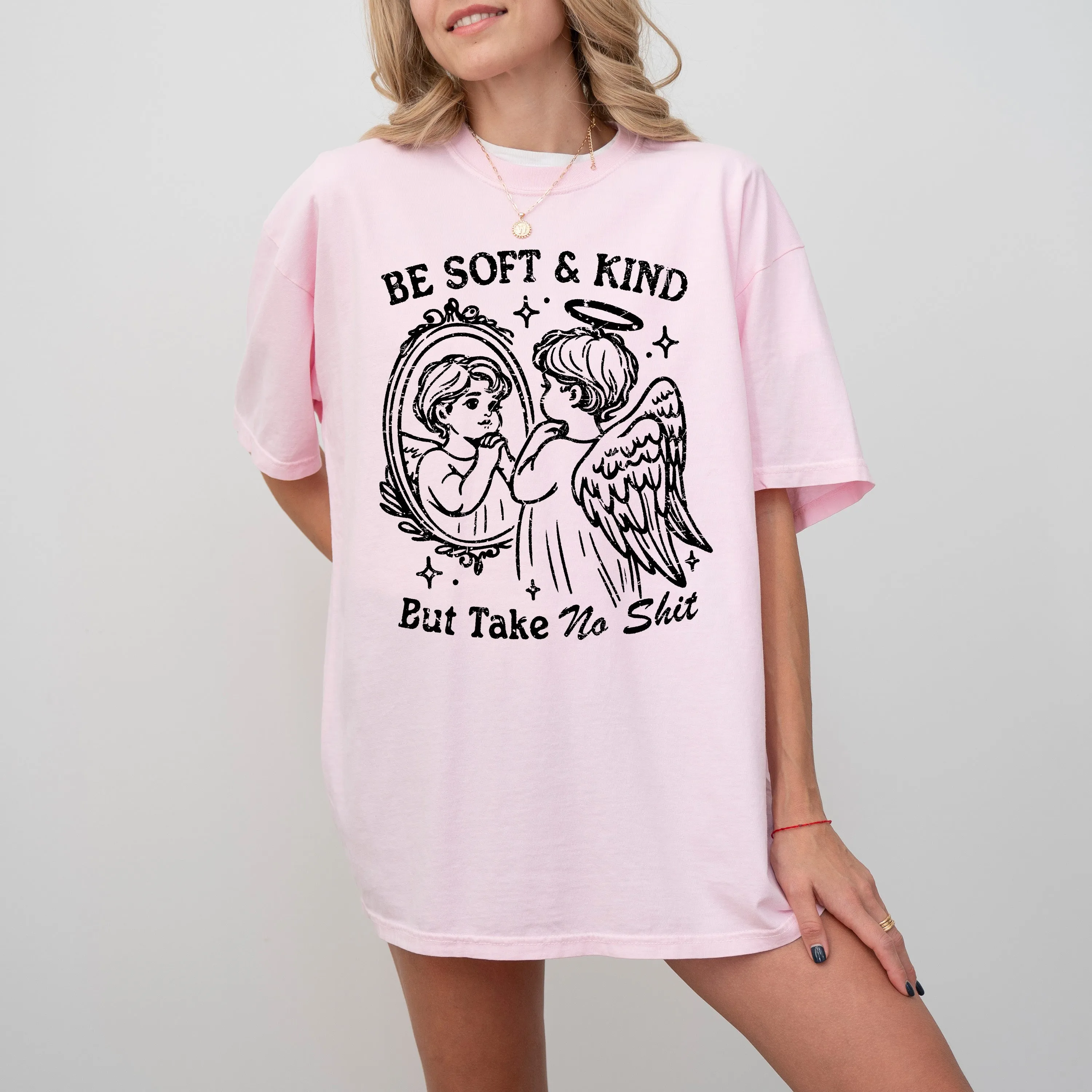 Take No Shit, Angel, Funny, Aesthetic, Meme, Be Kind, Tshirt Comfort Colors T-Shirt sold by Refinery Number One product image thumbnail 5
