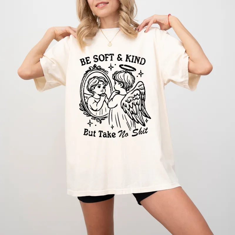 Take No Shit, Angel, Funny, Aesthetic, Meme, Be Kind, Tshirt Comfort Colors T-Shirt sold by Refinery Number One