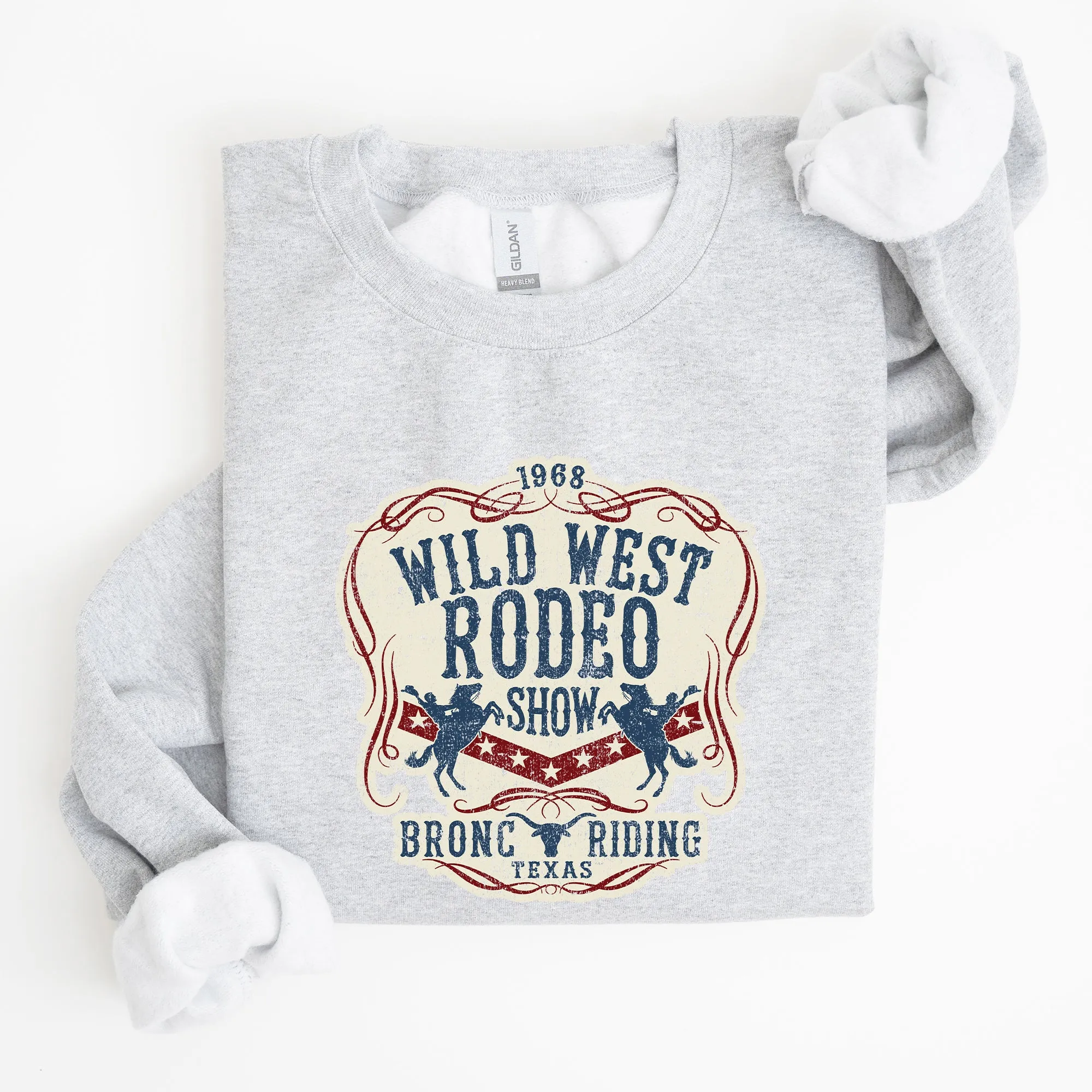 Wild West Rodeo Show Bronco Riding Cowboy Cowgirl Sweatshirt sold by Refinery Number One product image thumbnail 3