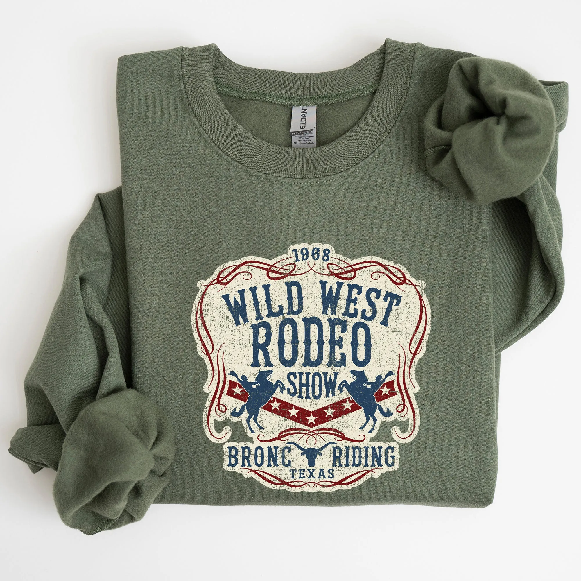 Wild West Rodeo Show Bronco Riding Cowboy Cowgirl Sweatshirt sold by Refinery Number One product image thumbnail 2