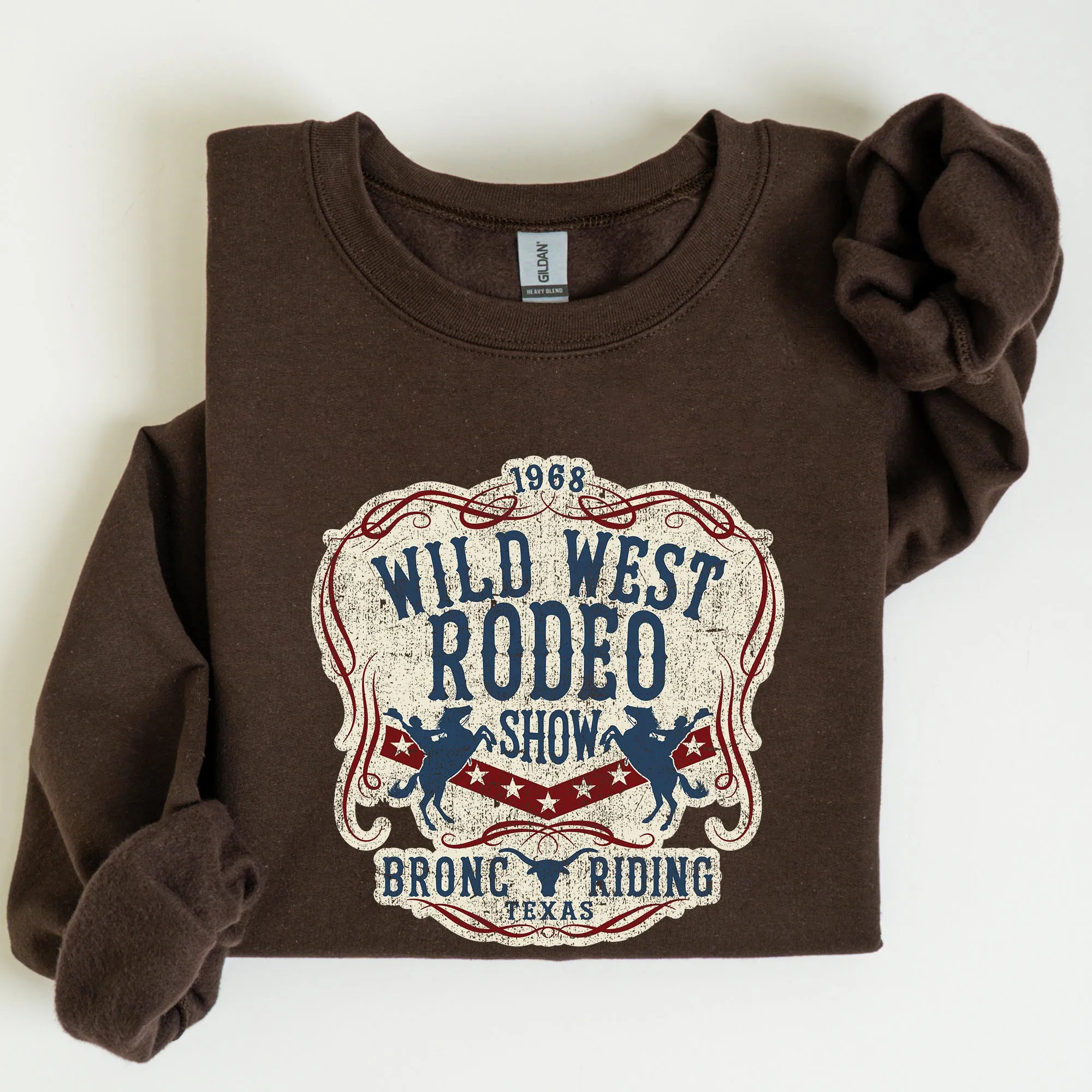 Wild West Rodeo Show Bronco Riding Cowboy Cowgirl Sweatshirt sold by Refinery Number One