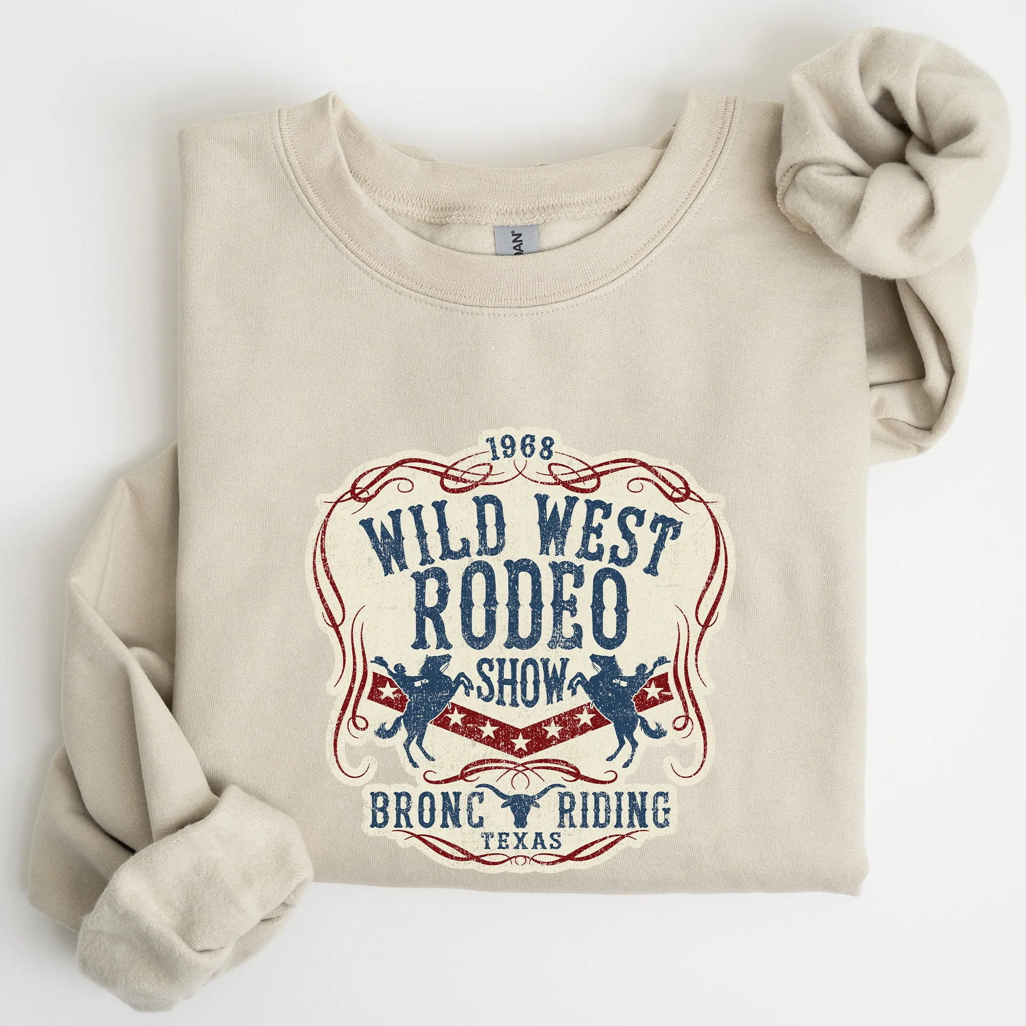 Wild West Rodeo Show Bronco Riding Cowboy Cowgirl Sweatshirt sold by Refinery Number One product image thumbnail 4