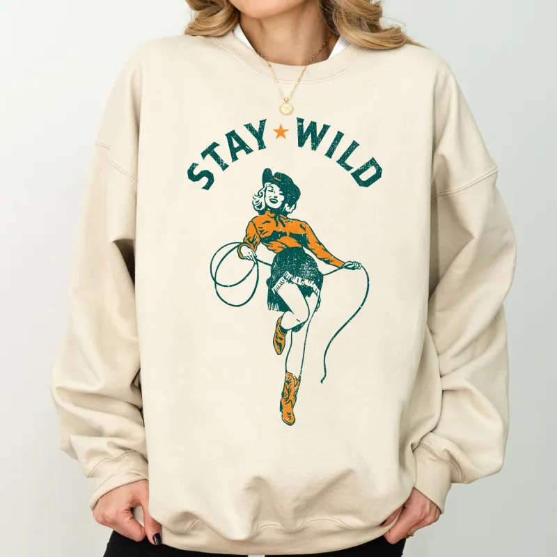 Stay Wild, Cowgirl, Western, Country, Cowboy, Sweatshirt sold by Refinery Number One