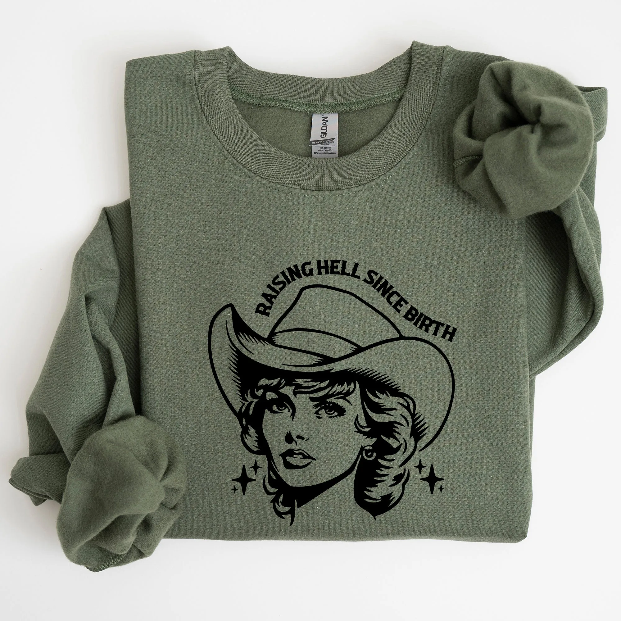 Raising Hell Since Birth, Cowgirl, Cowgirl, Sassy Sweatshirt sold by Refinery Number One product image thumbnail 5