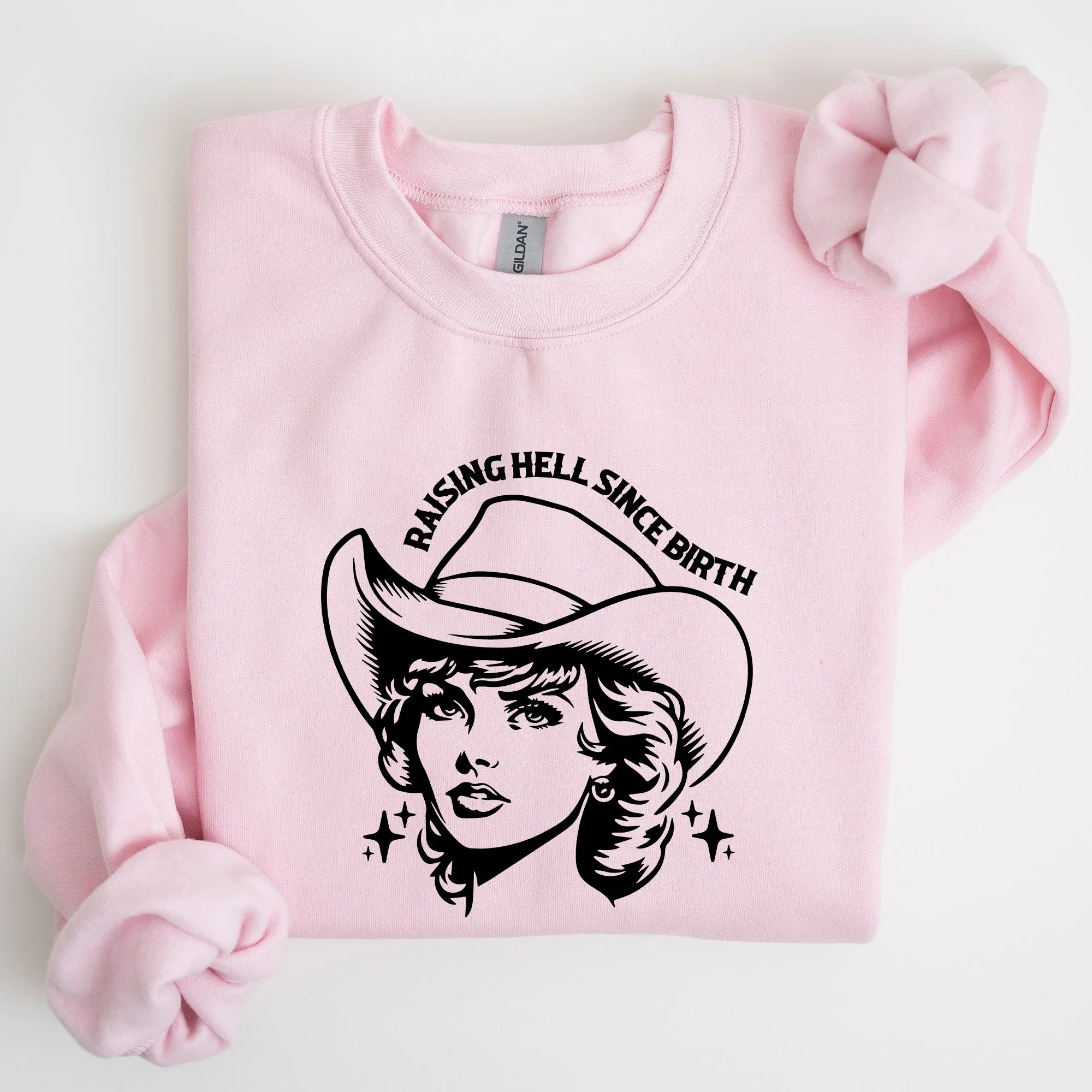 Raising Hell Since Birth, Cowgirl, Cowgirl, Sassy Sweatshirt sold by Refinery Number One product image thumbnail 4