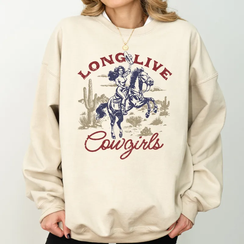 Long Live Cowgirls, Horse, Cowboy Western Country Sweatshirt sold by Refinery Number One
