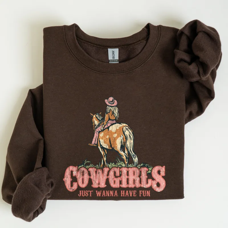 Cowgirl Just Want To Have Fun, Horse, Western, Sweatshirt sold by Refinery Number One