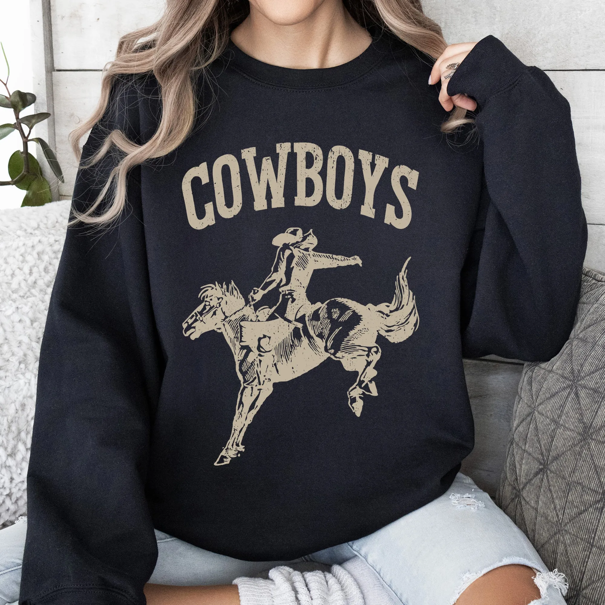 Cowboys, Bronco Rider, Cowboy, Western, Horse, Sweatshirt sold by Refinery Number One product image thumbnail 2