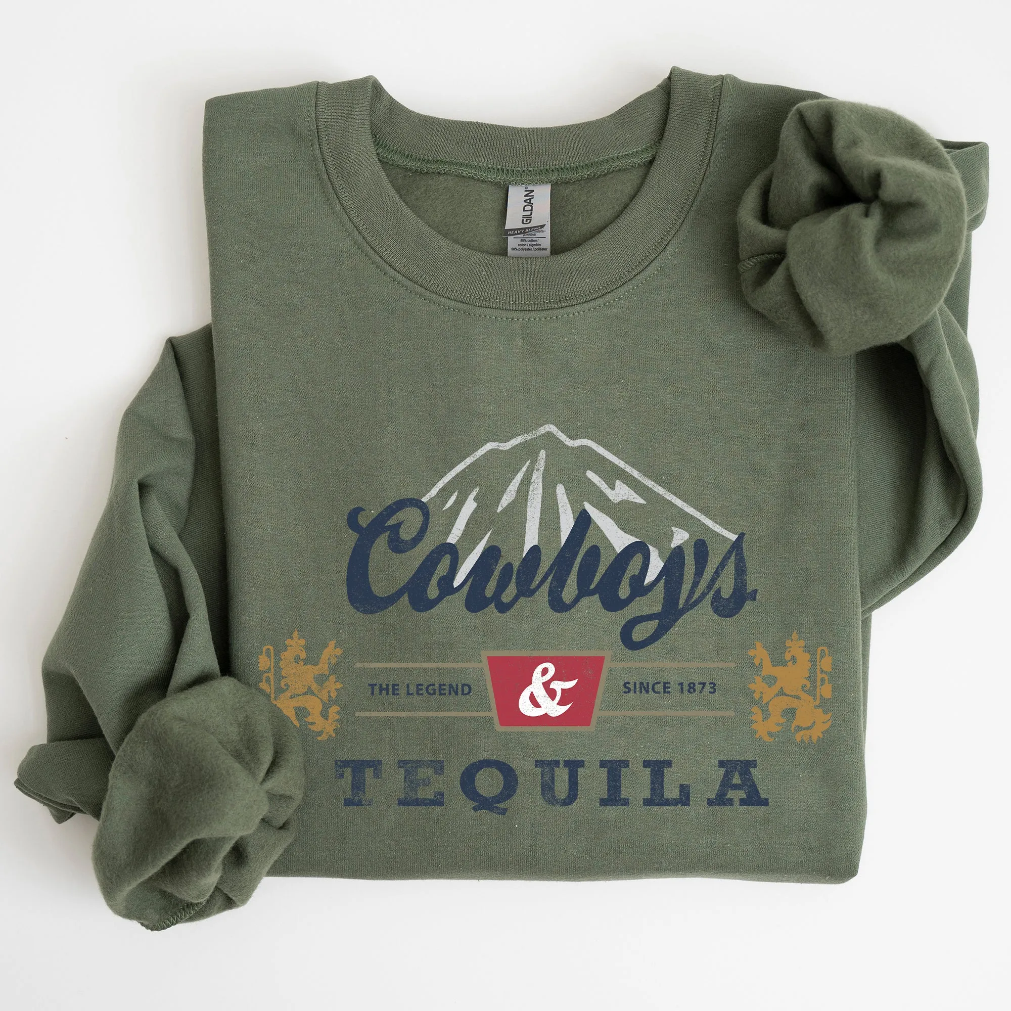 Cowboys and Tequila, Retro, Beer, Vintage, Cowboy Sweatshirt sold by Refinery Number One product image thumbnail 5