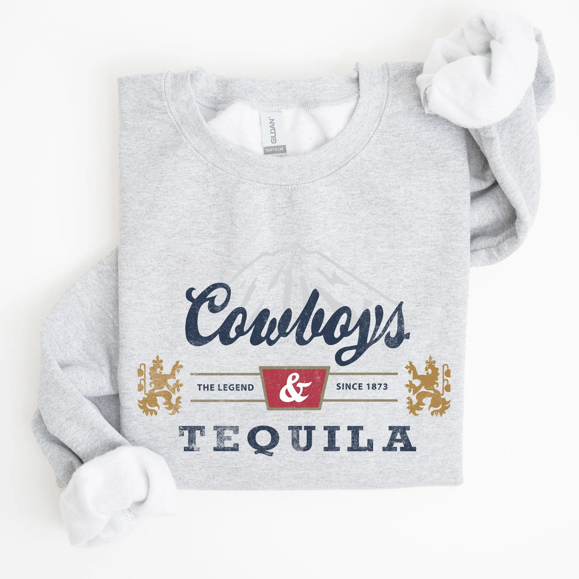Cowboys and Tequila, Retro, Beer, Vintage, Cowboy Sweatshirt sold by Refinery Number One product image thumbnail 2