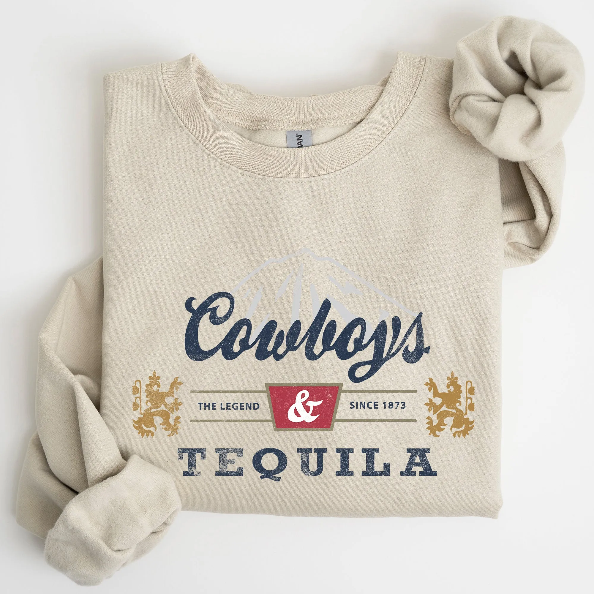 Cowboys and Tequila, Retro, Beer, Vintage, Cowboy Sweatshirt sold by Refinery Number One