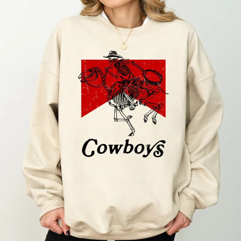 Cowboy Killer, Skeleton, Horse, Cowgirl, Western, Sweatshirt sold by Refinery Number One