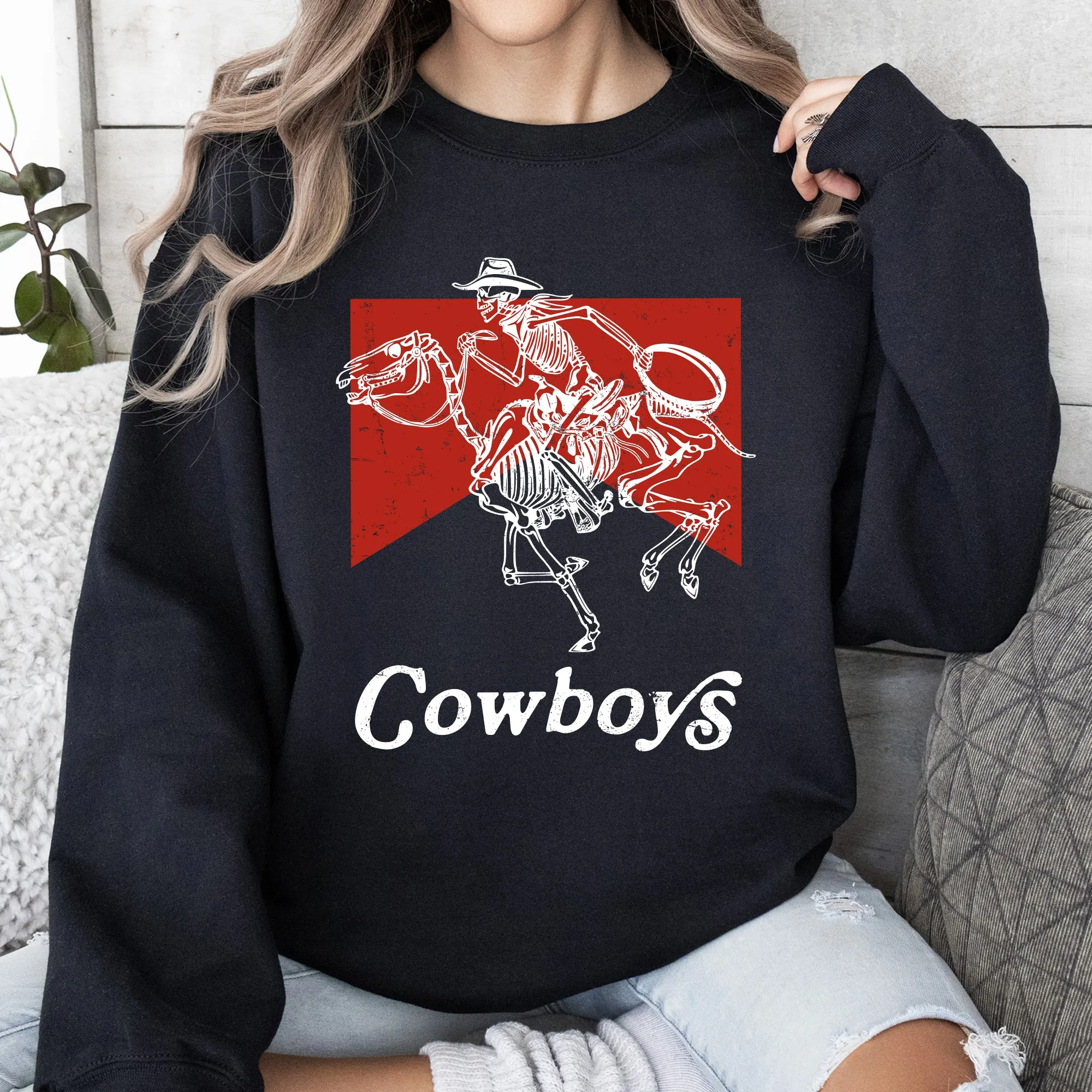Cowboy Killer, Skeleton, Horse, Cowgirl, Western, Sweatshirt sold by Refinery Number One product image thumbnail 5