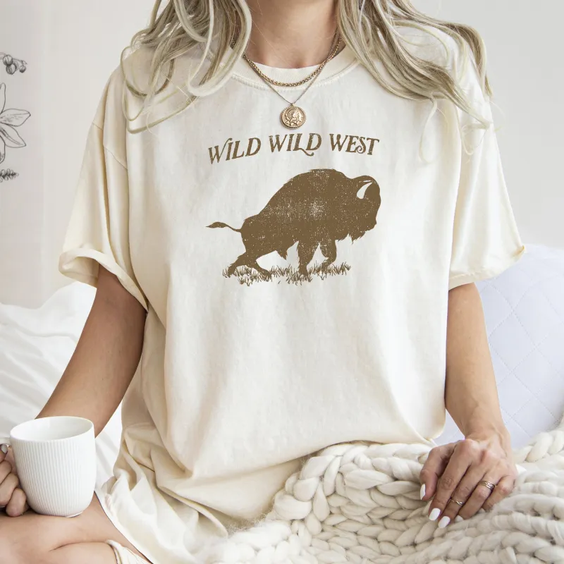 Wild Wild West, Buffalo, Country, Cowboy, Cowgirl, Tshirt Comfort Colors T-Shirt sold by Refinery Number One
