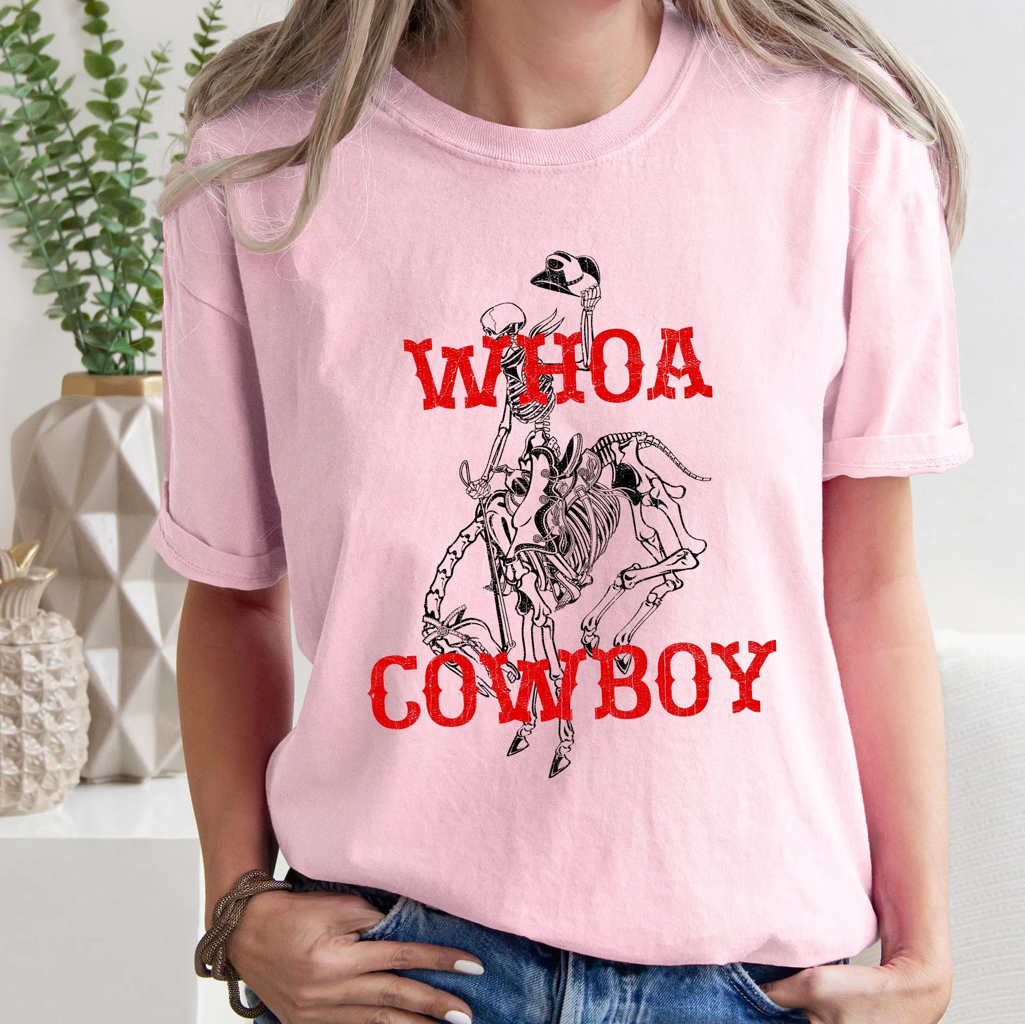 Whoa Cowboy, Horse, BroncoRide, Rodeo, Skeleton, Tshirt Comfort Colors T-Shirt sold by Refinery Number One product image thumbnail 5