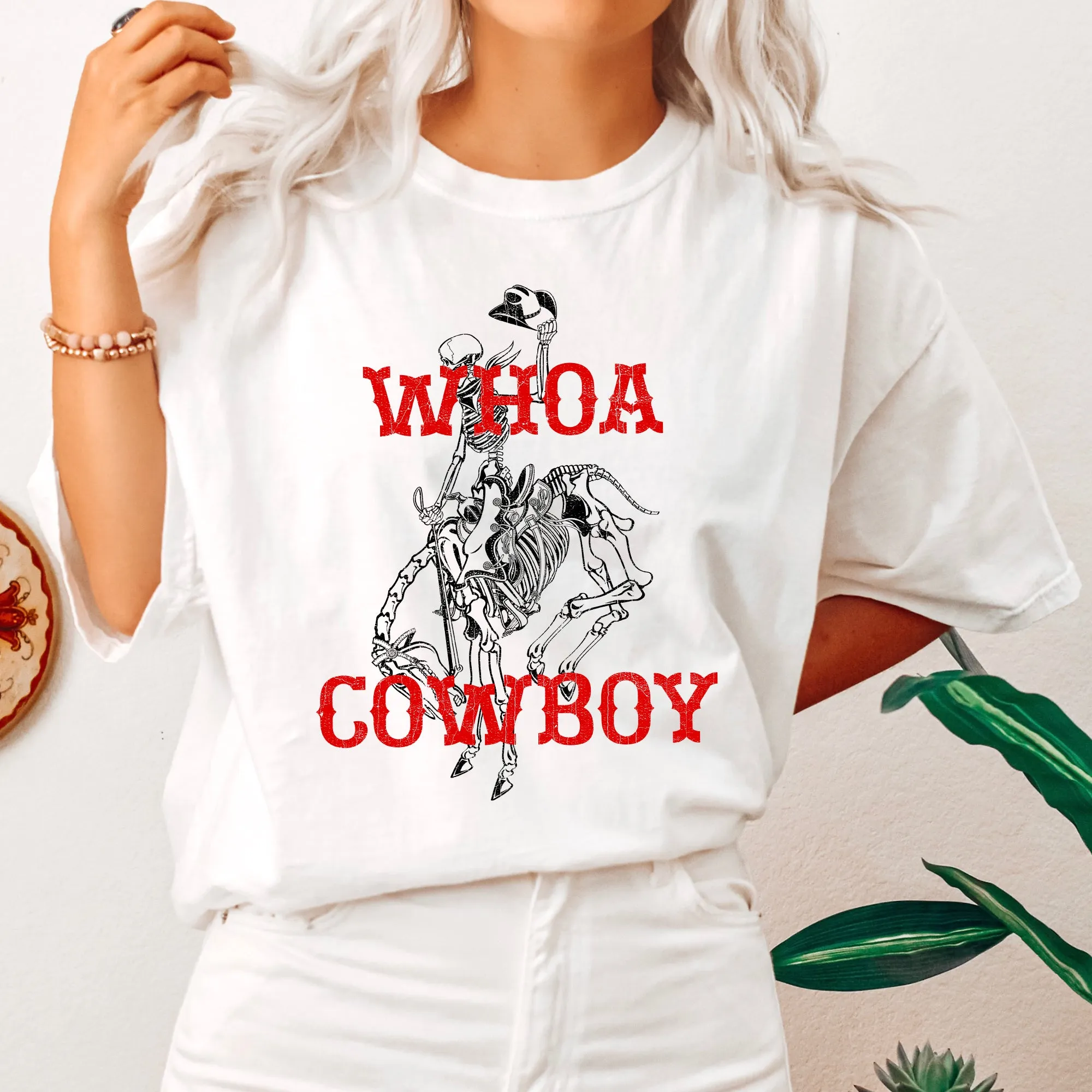 Whoa Cowboy, Horse, BroncoRide, Rodeo, Skeleton, Tshirt Comfort Colors T-Shirt sold by Refinery Number One