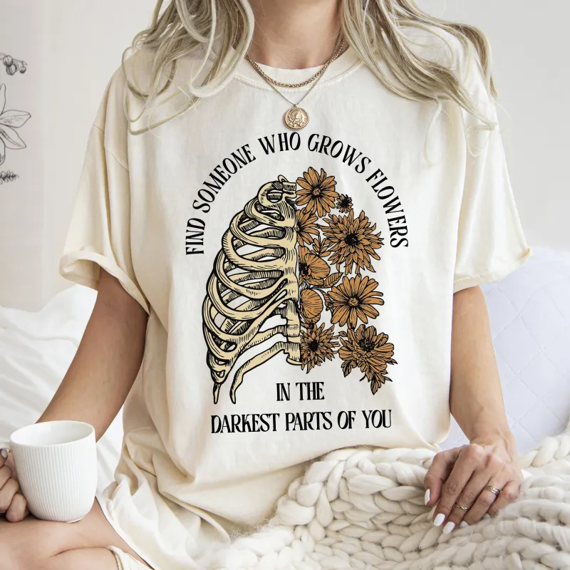 Find Someone Who Grows Flowers, Skeleton, Cowgirl, Tshirt Comfort Colors T-Shirt sold by Refinery Number One