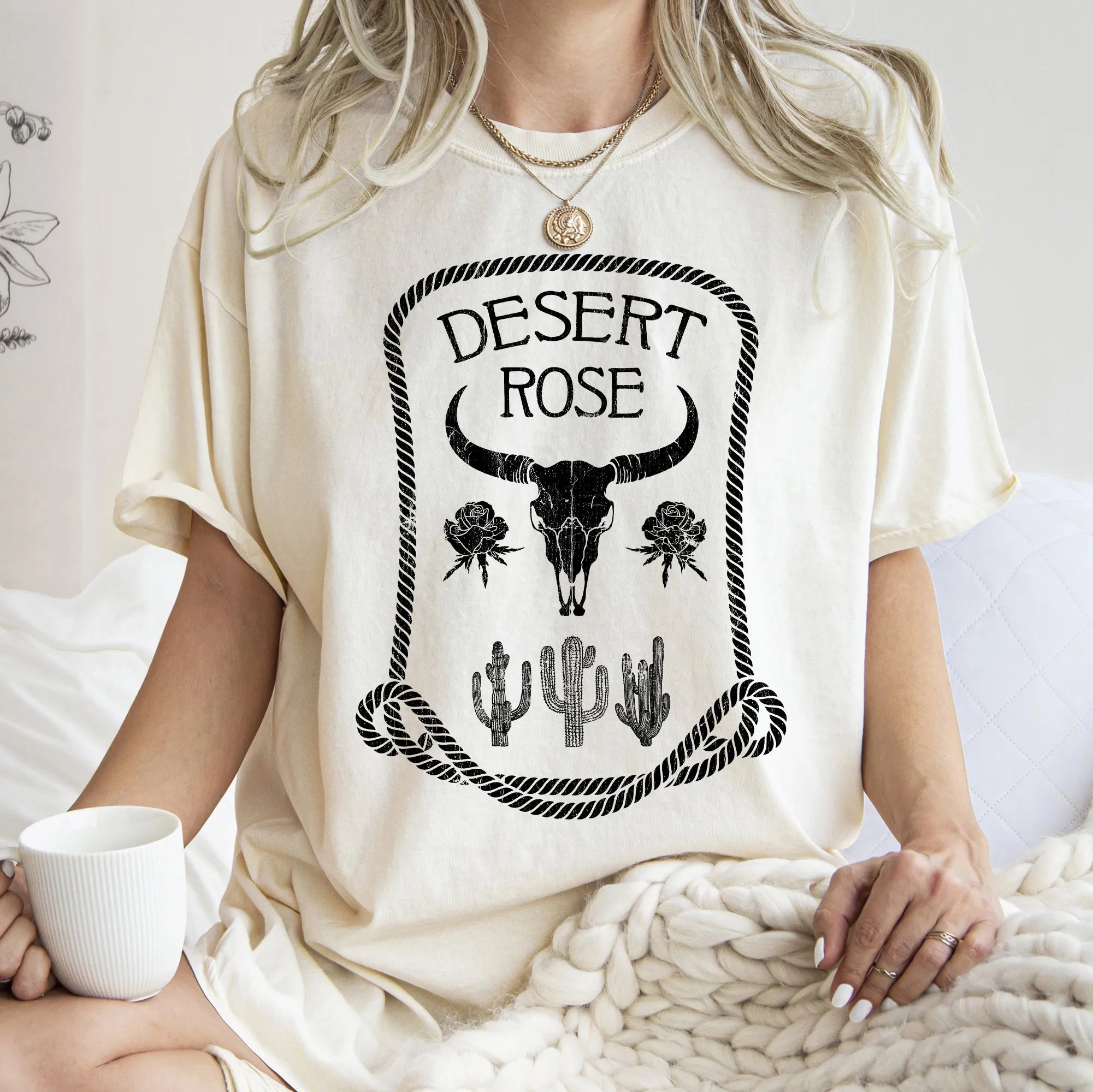 Desert Rose, Western, Country, Cowgirl, Cowboy, Tshirt Comfort Colors T-Shirt sold by Refinery Number One product image thumbnail 2