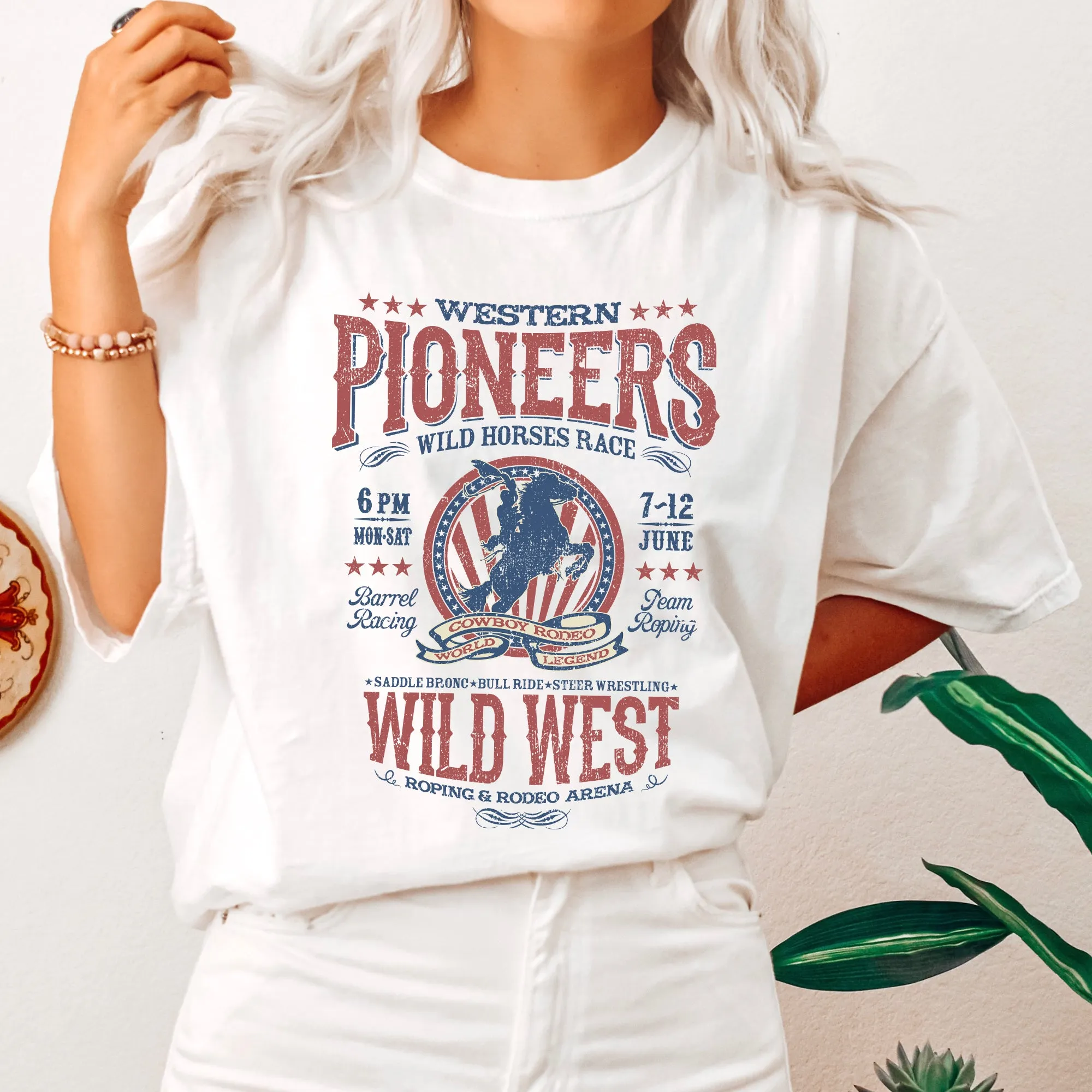 Bronco Riding, Wild Horse Race, Cowboy, Cowgirl, Tshirt Comfort Colors T-Shirt sold by Refinery Number One product image thumbnail 2