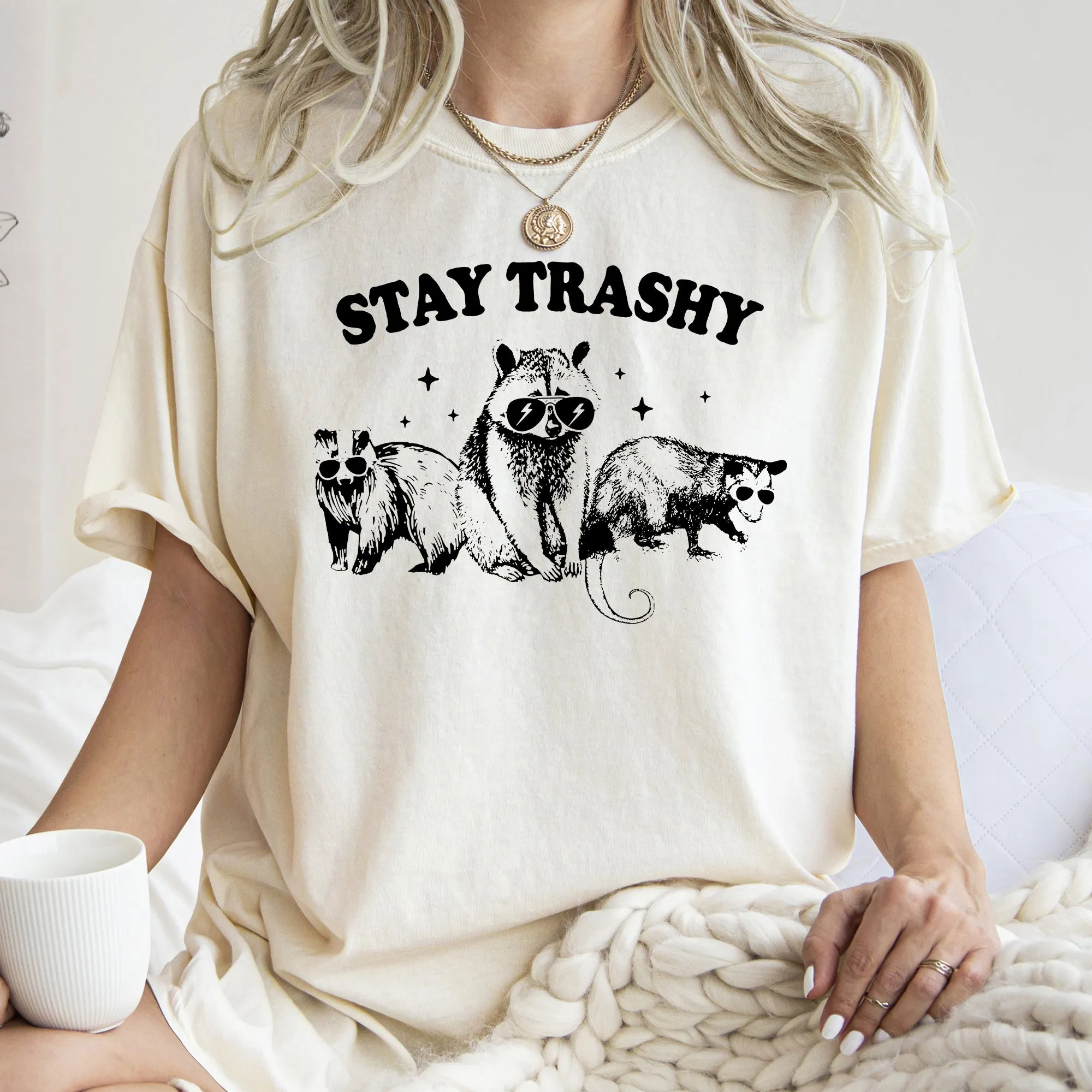 Stay Trashy, Racoon, Possum, Aesthetic, Meme, Funny, Comfort Colors Tshirt sold by Refinery Number One product image thumbnail 2