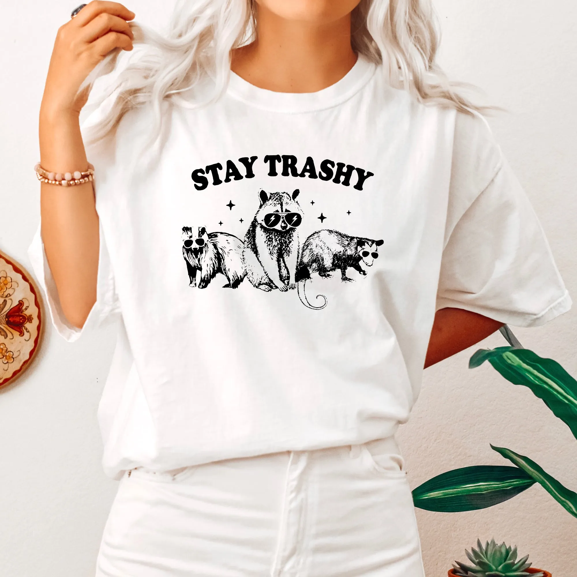 Stay Trashy, Racoon, Possum, Aesthetic, Meme, Funny, Comfort Colors Tshirt sold by Refinery Number One product image thumbnail 4