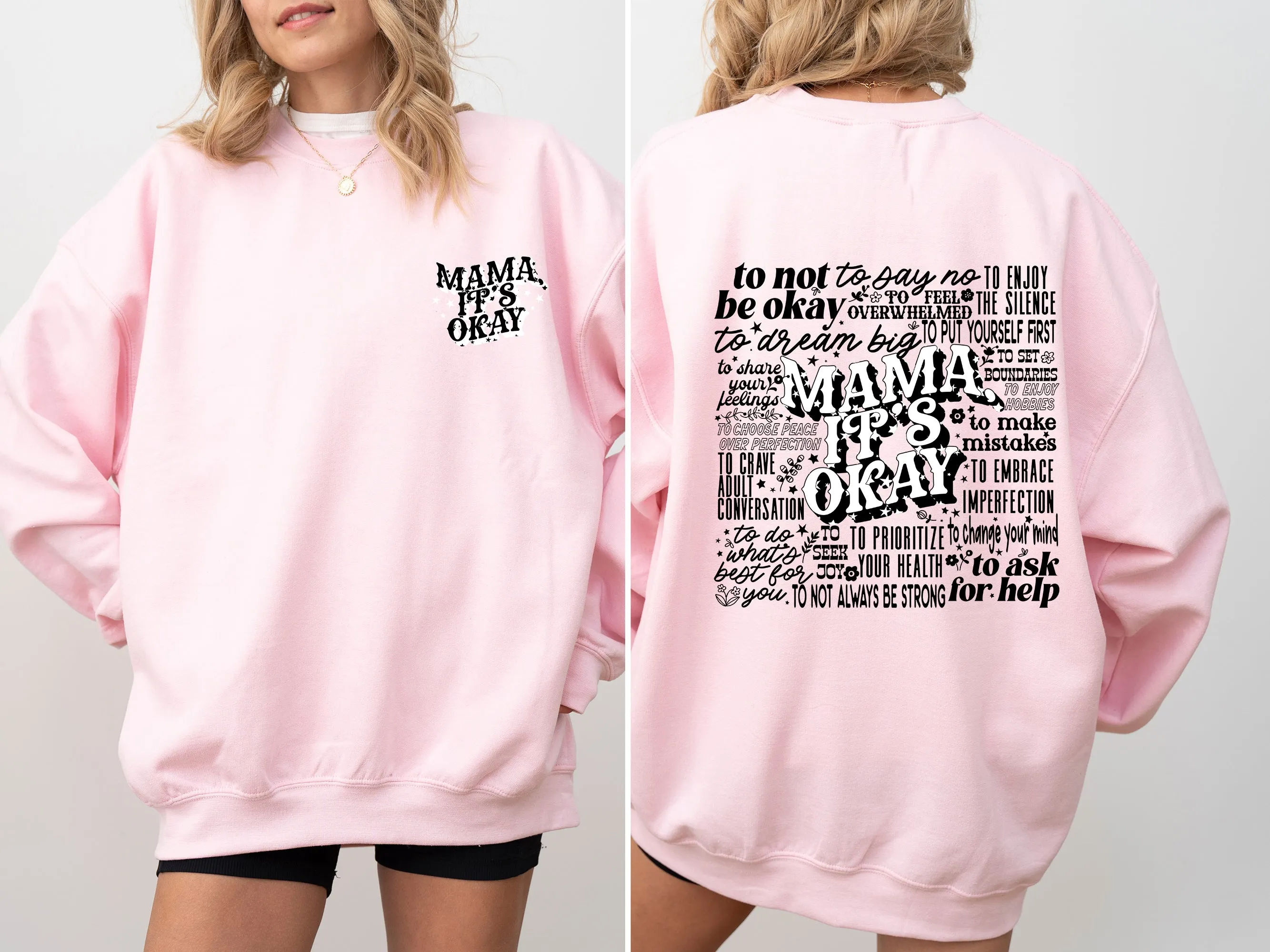 Mama It's Okay, Self Care, Motherhood, Mother's Day Sweatshirt sold by Refinery Number One product image thumbnail 3
