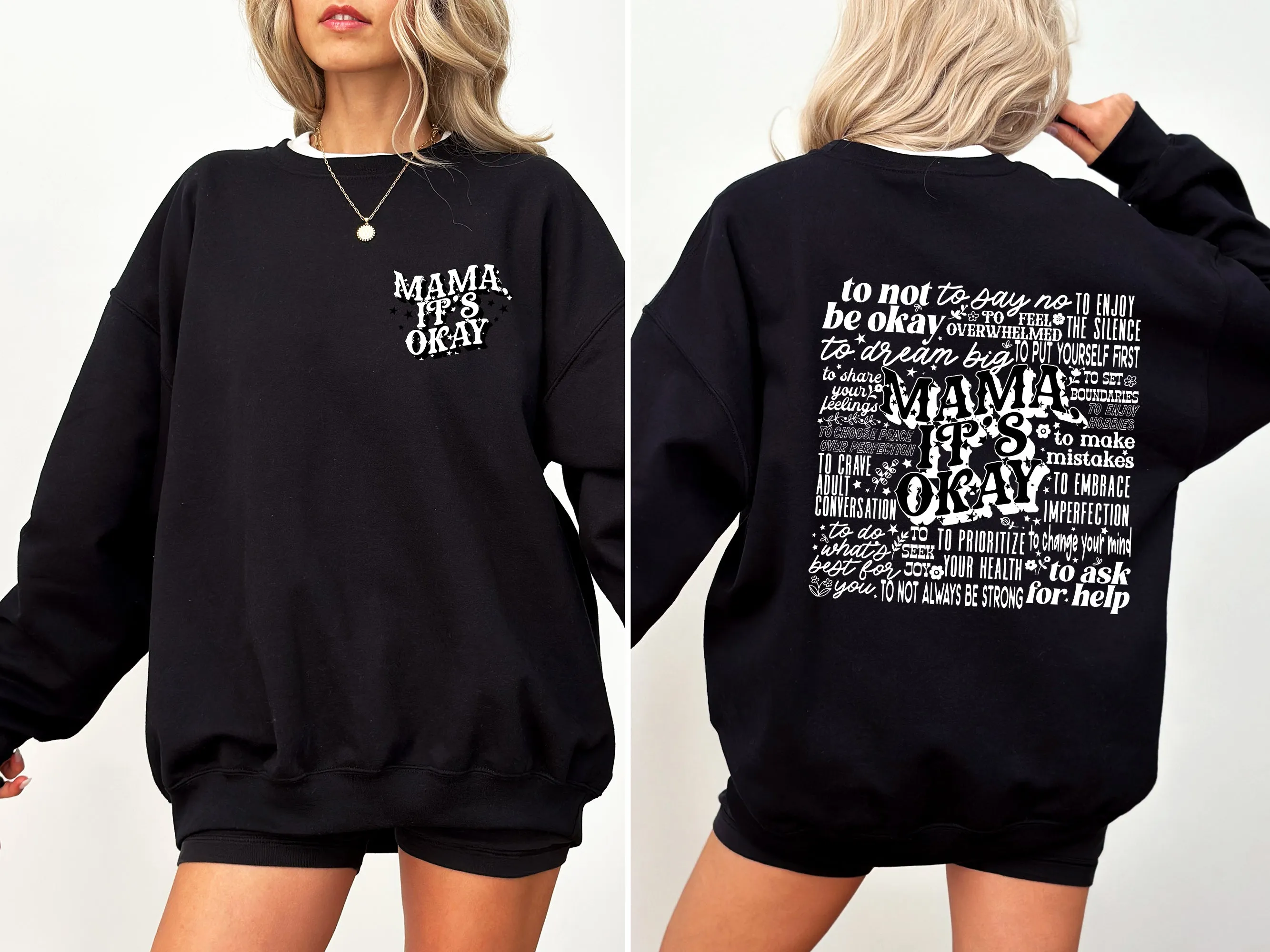 Mama It's Okay, Self Care, Motherhood, Mother's Day Sweatshirt sold by Refinery Number One product image thumbnail 4
