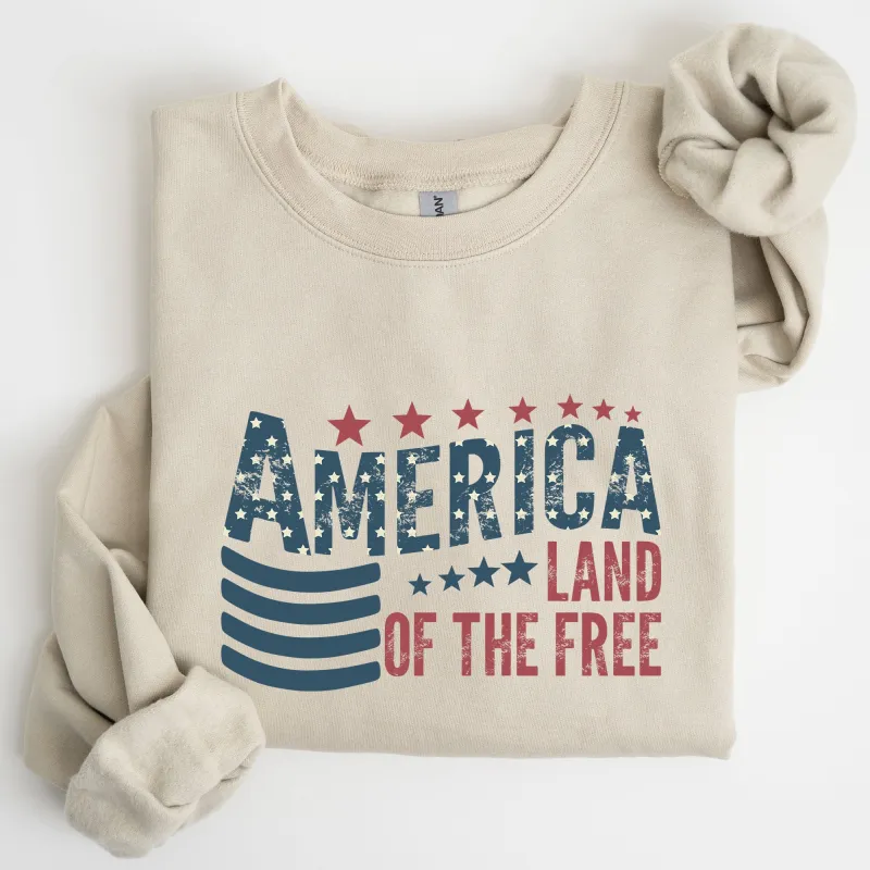 America, Flag, Land Of The Free, Patriotic, USA Sweatshirt sold by Refinery Number One