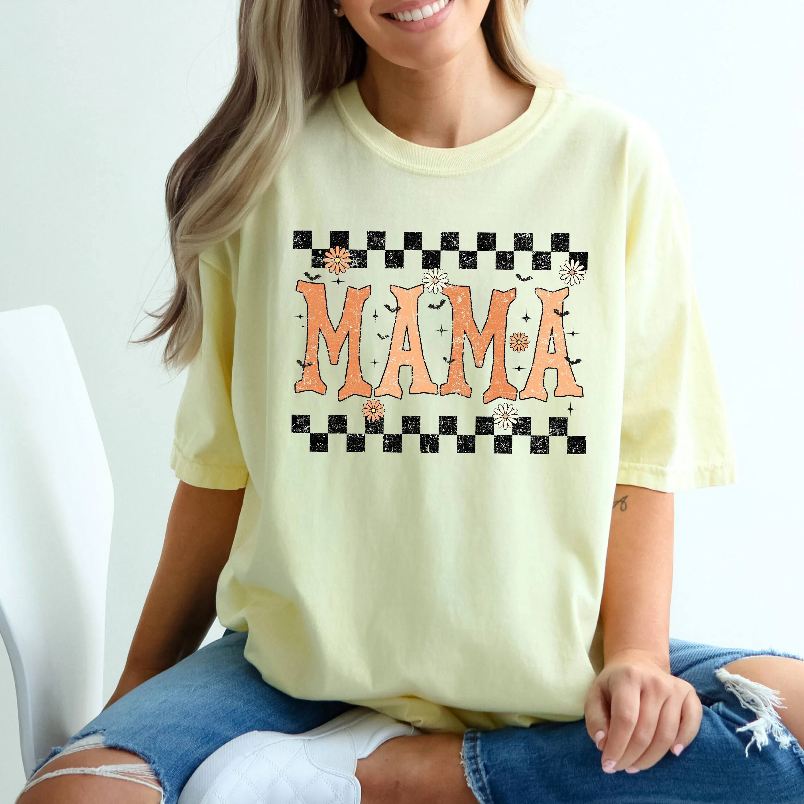 Mama, Checkered, Funny, Retro, Aesthetic, Vintage, Comfort Colors Tshirt sold by Refinery Number One product image thumbnail 5
