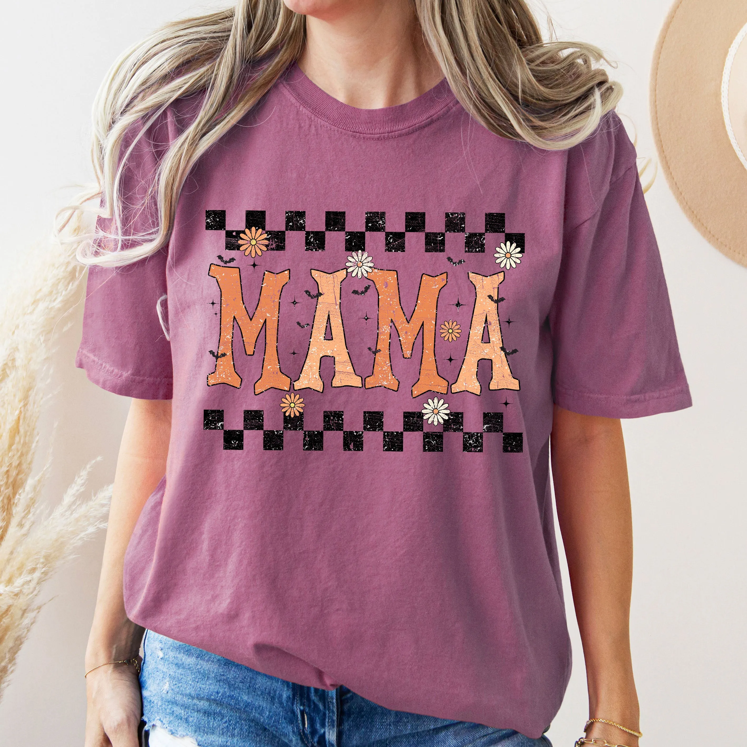Mama, Checkered, Funny, Retro, Aesthetic, Vintage, Comfort Colors Tshirt sold by Refinery Number One product image thumbnail 4