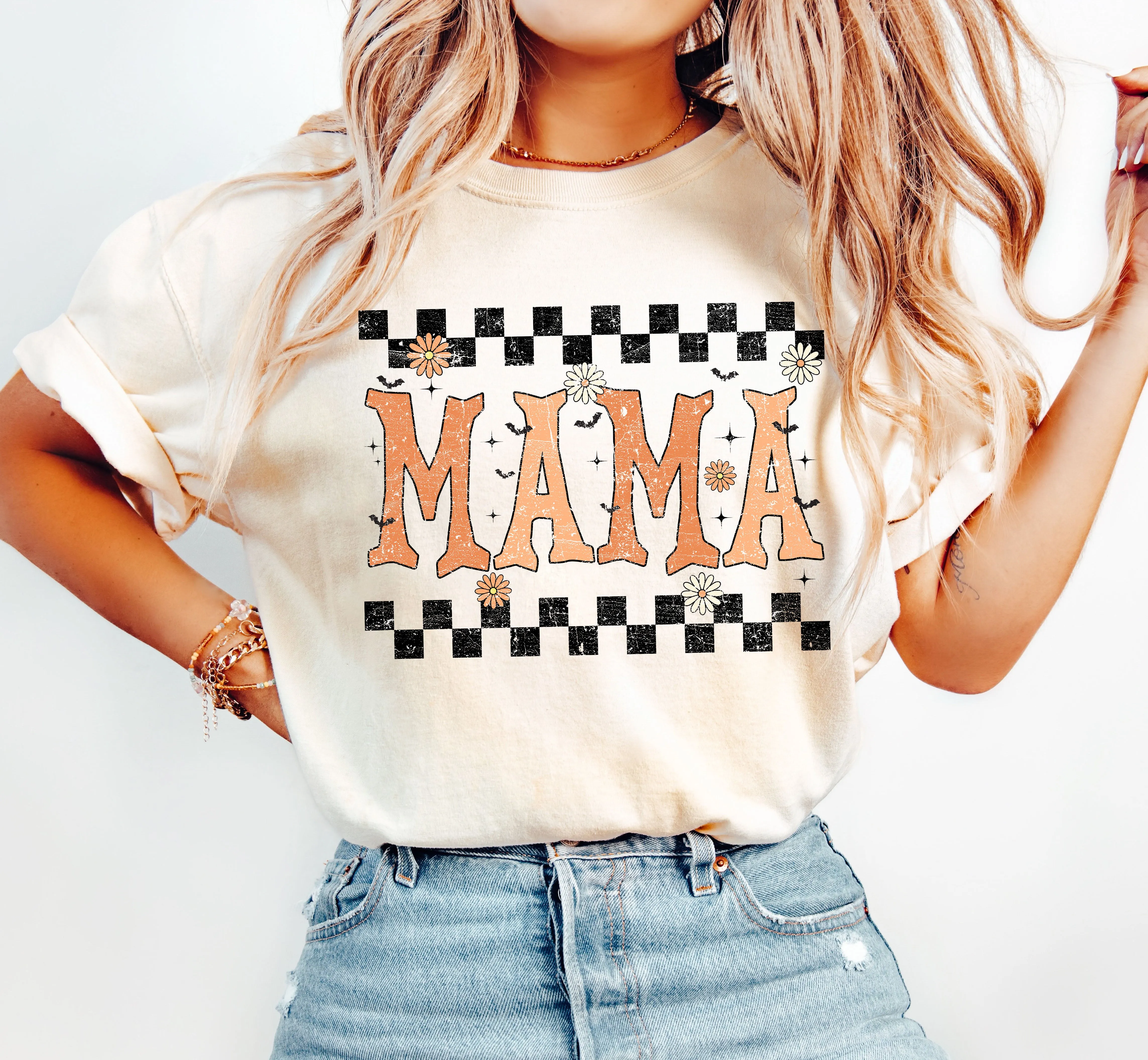 Mama, Checkered, Funny, Retro, Aesthetic, Vintage, Comfort Colors Tshirt sold by Refinery Number One
