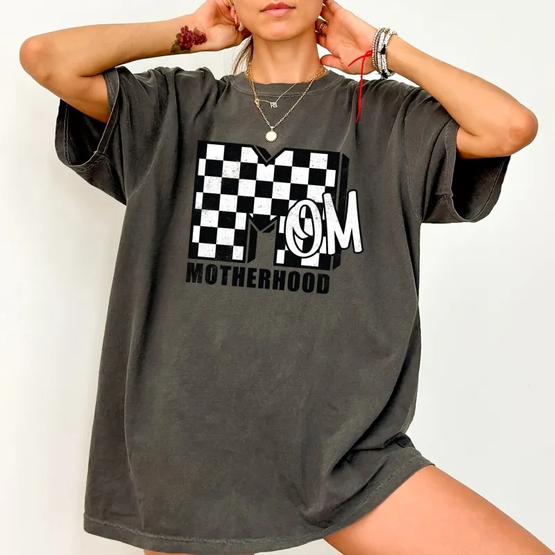Mom, Comfort Colors, Motherhood, MTV, Retro, Checkerboard, Comfort Colors Tshirt sold by Refinery Number One