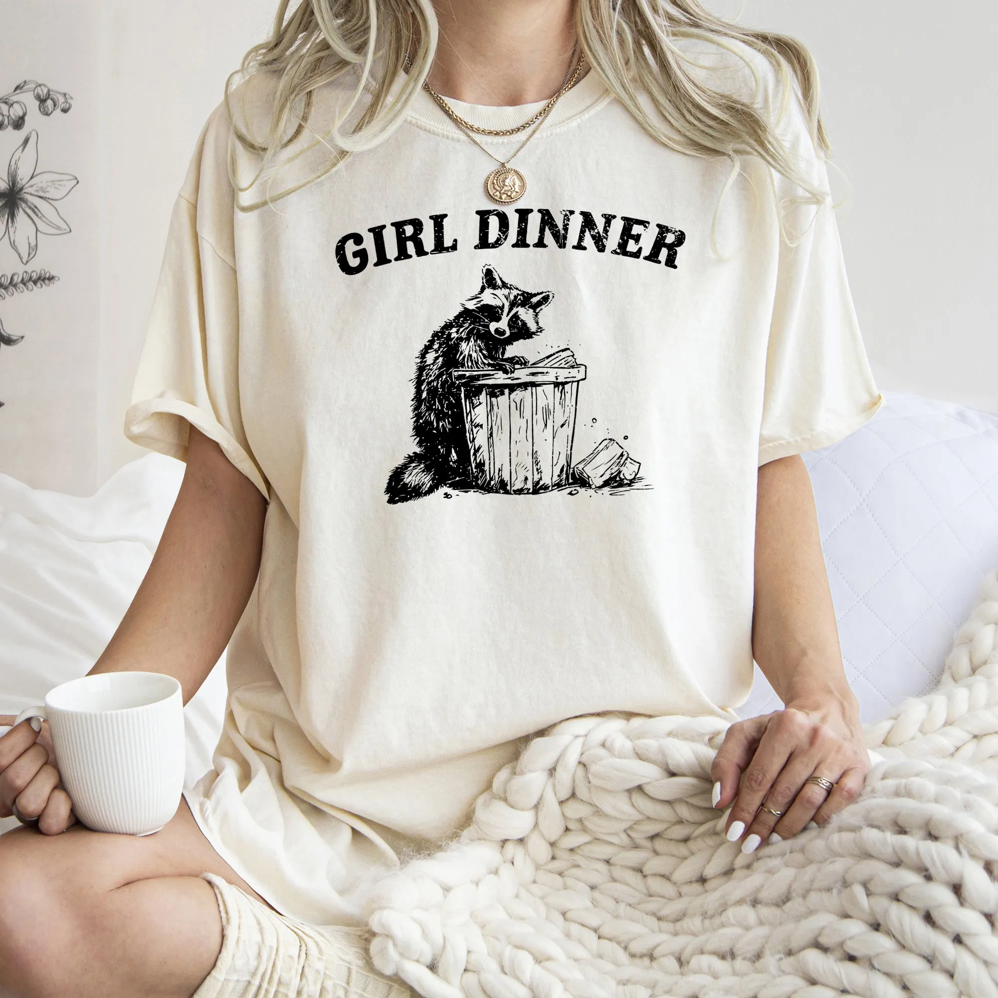 Girl Dinner, Raccoon, Meme, Aesthetic, Funny, Comfort Colors Tshirt sold by Refinery Number One product image thumbnail 3