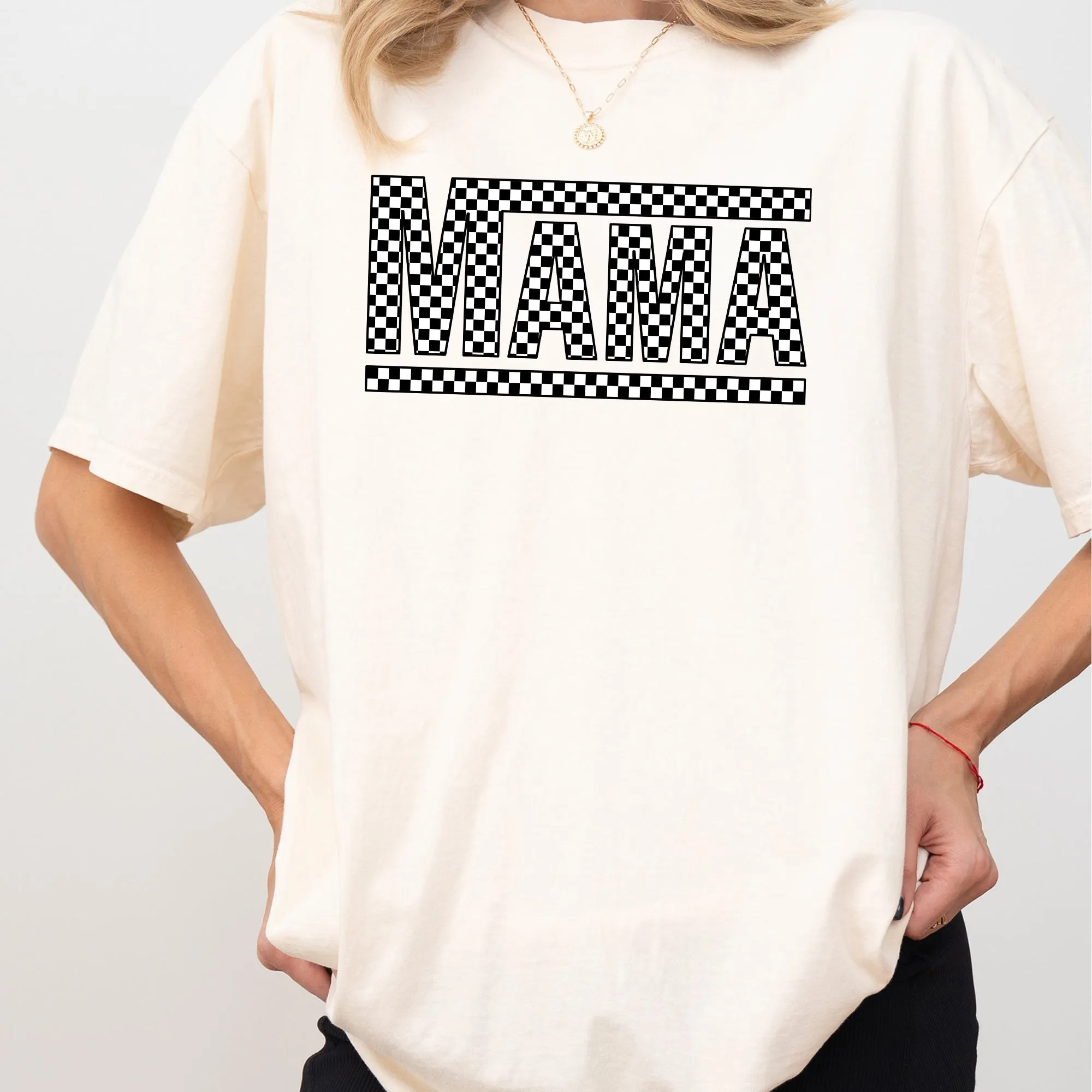 Checkered Mama, Retro, Vintage Comfort Colors Tshirt sold by Refinery Number One product image thumbnail 2