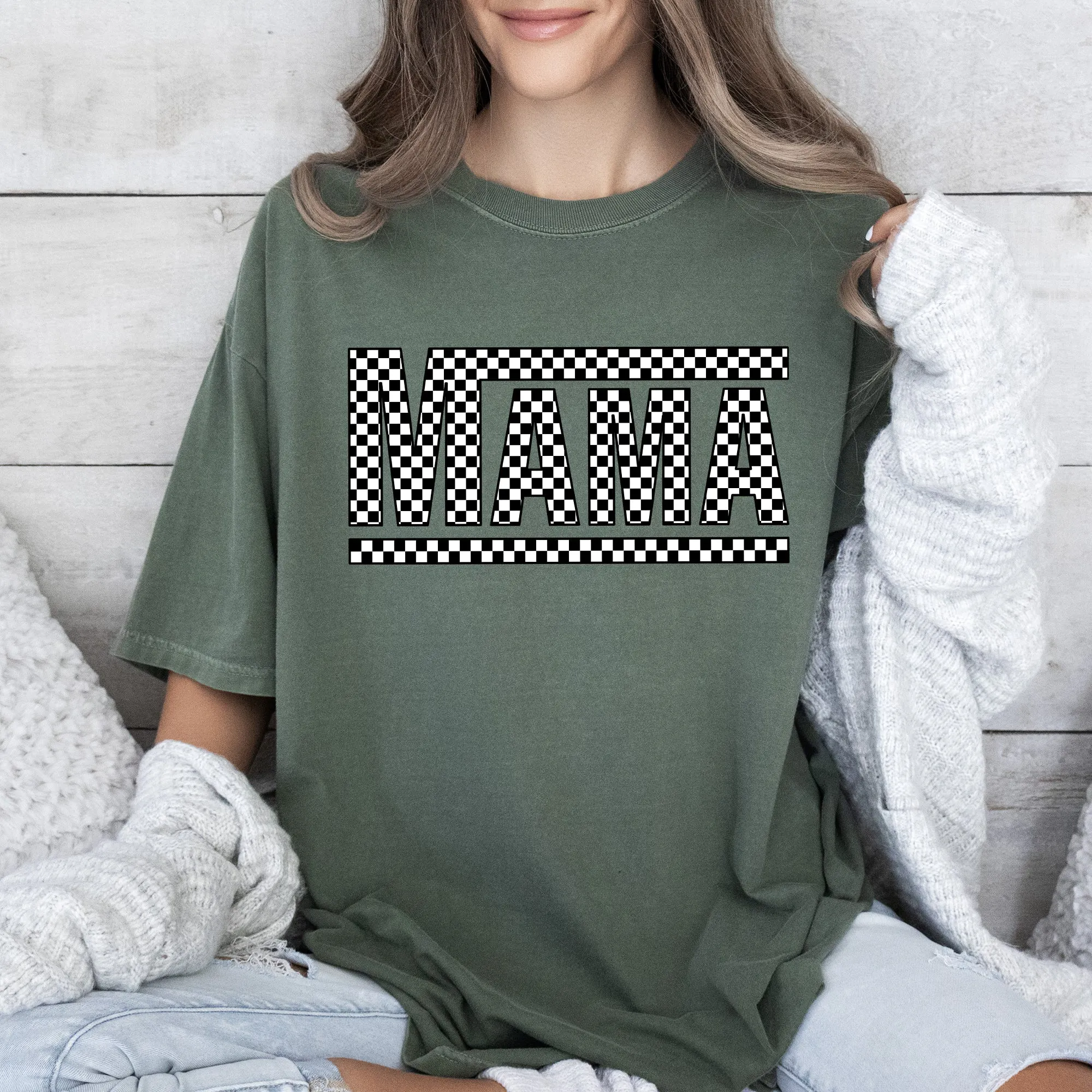Checkered Mama, Retro, Vintage Comfort Colors Tshirt sold by Refinery Number One product image thumbnail 4