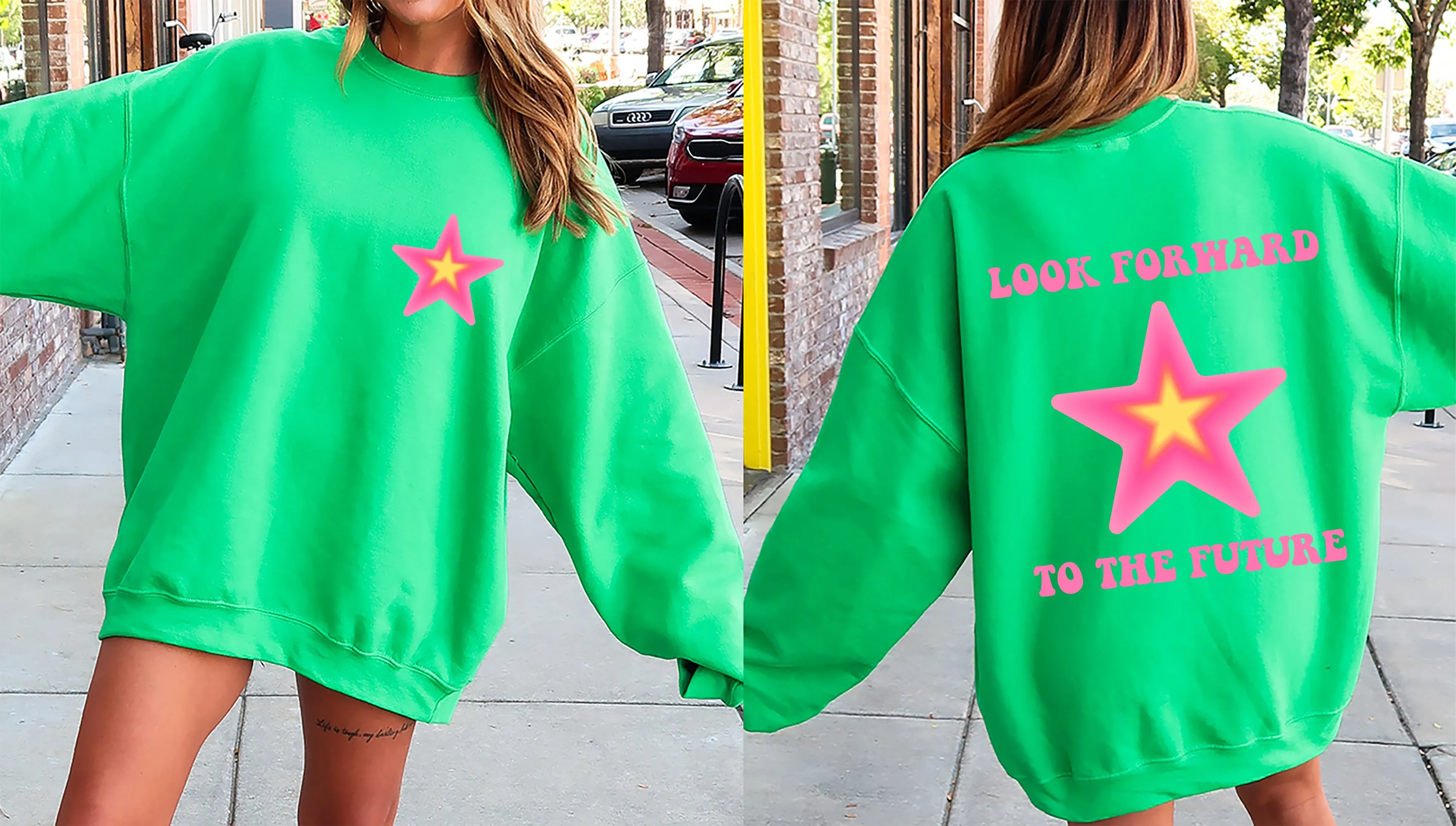 Look Forward To The Future, Retro, Aesthetic, Y2K Sweatshirt sold by Refinery Number One product image thumbnail 2