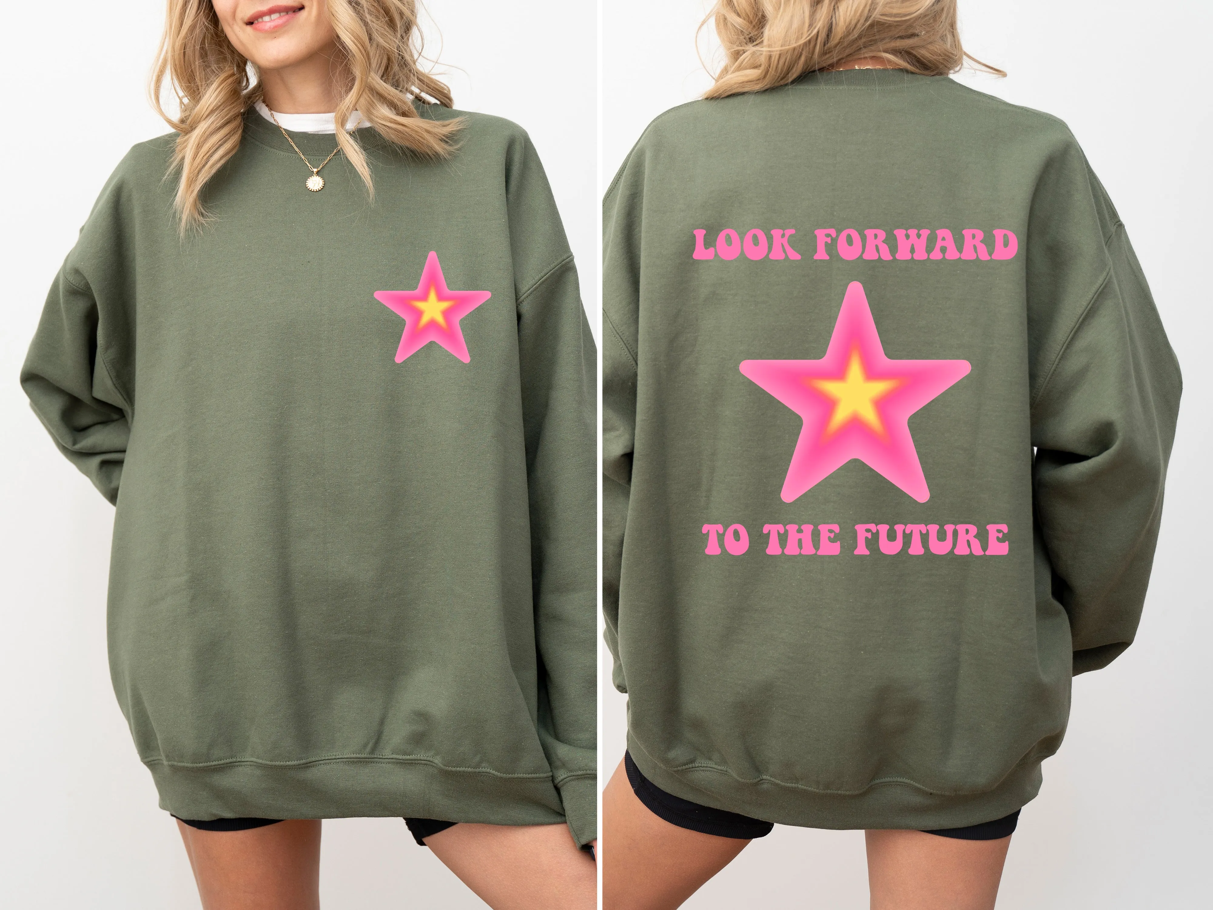 Look Forward To The Future, Retro, Aesthetic, Y2K Sweatshirt sold by Refinery Number One product image thumbnail 5