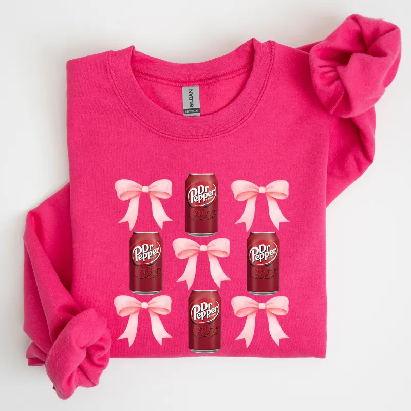 Dr Pepper, Soft Drink, Coquette, Preppy, Soda, Pop, Bows Sweatshirt sold by Refinery Number One