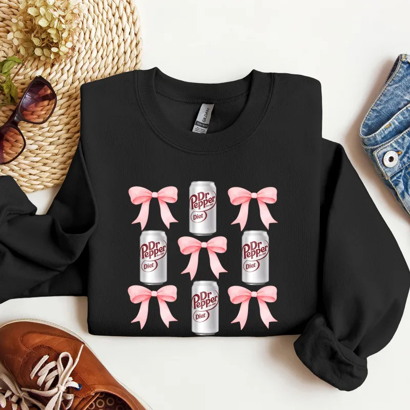 Diet, Dr Pepper, Soft Drink, Coquette, Preppy, Soda, Pop, Bows Sweatshirt sold by Refinery Number One
