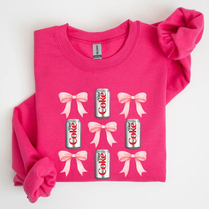 Diet, Coke, Soft Drink, Coquette, Preppy, Soda, Pop, Bows Sweatshirt sold by Refinery Number One