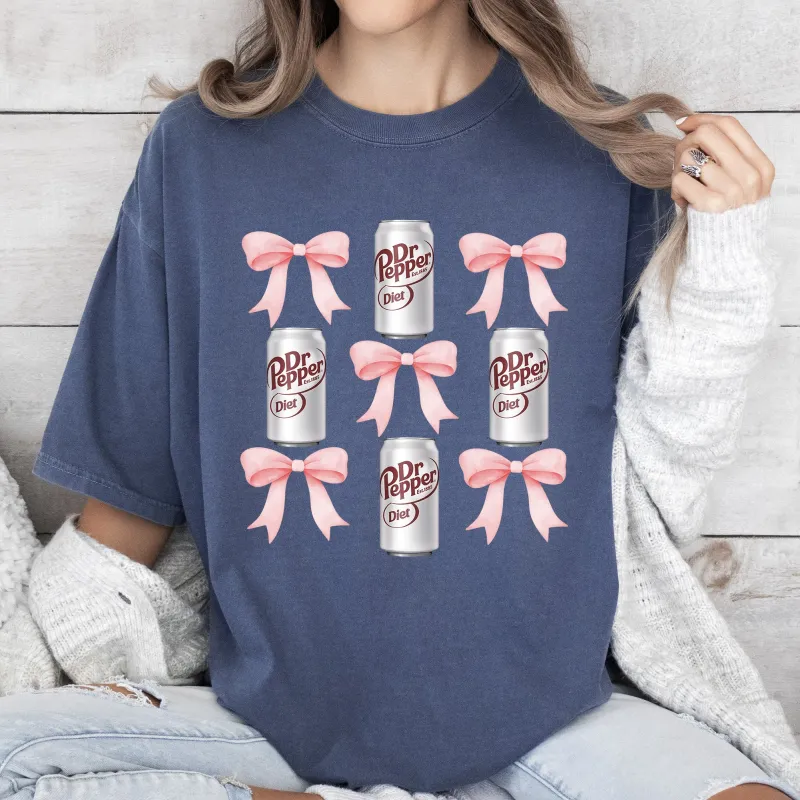 Diet, Dr Pepper, Soft Drink, Coquette, Preppy, Soda, Pop, Bows Tshirt Comfort Colors T-Shirt made by Refinery Number One
