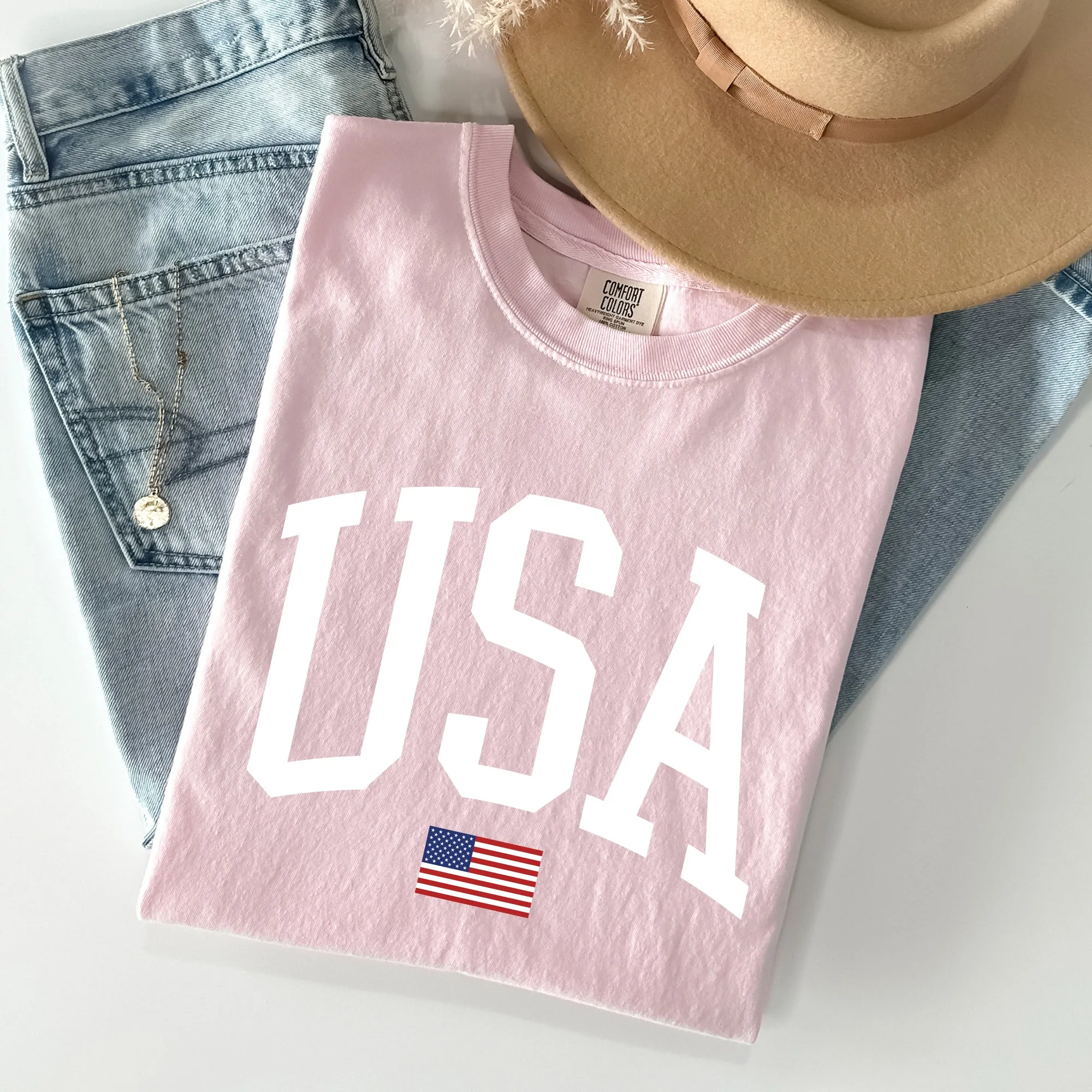 USA Flag Patriotic Fourth Of July American Flag Vintage Inspired Graphic Comfort Colors Tee sold by Refinery Number One product image thumbnail 5