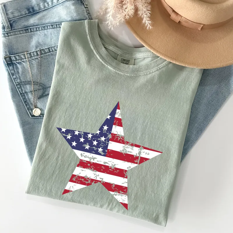 Stars and Stripes, Flag, Patriotic, 4th of July Tshirt Comfort Colors T-Shirt sold by Refinery Number One