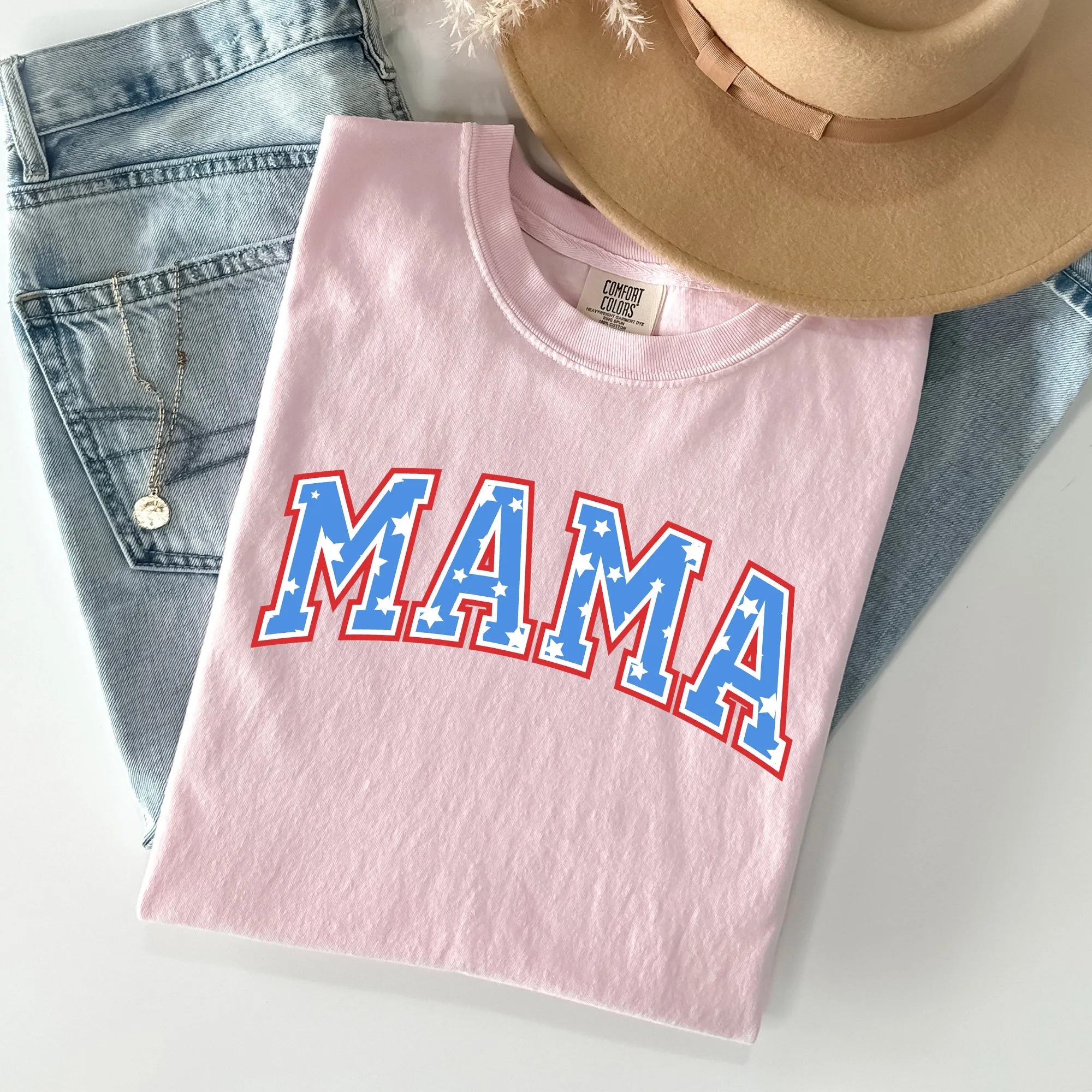 Patriotic Mama, Stars and Stripes, 4th of July Tshirt Comfort Colors T-Shirt sold by Refinery Number One product image thumbnail 5