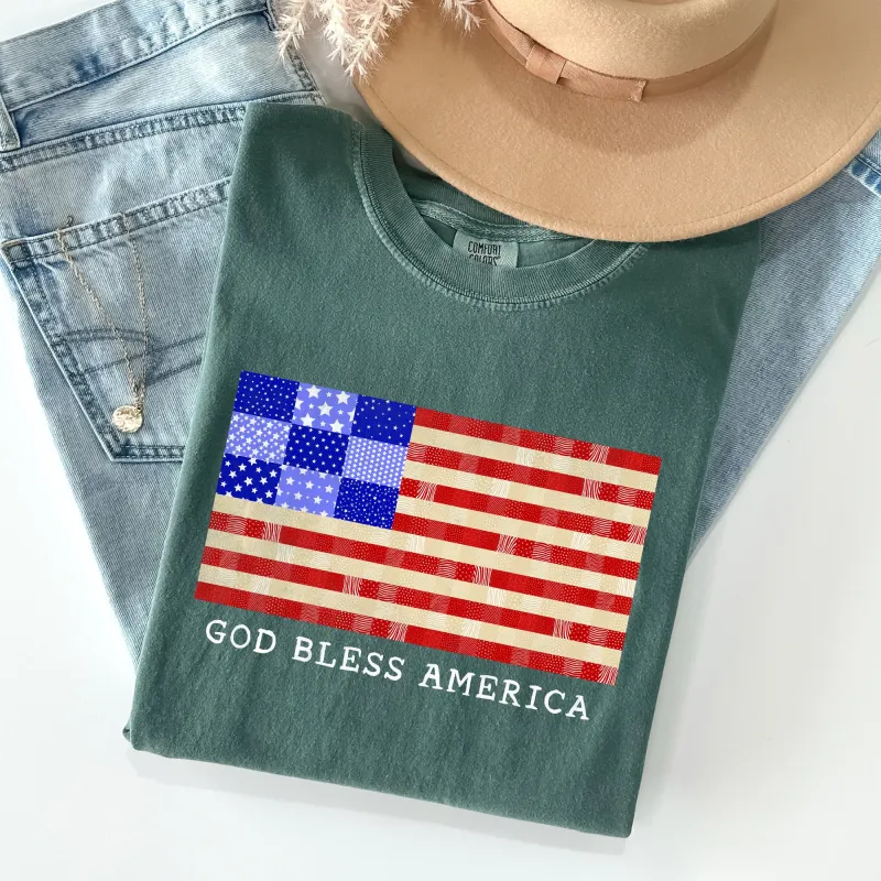 God Bless America, Land That I Love, USA Flag Tshirt Comfort Colors T-Shirt sold by Refinery Number One